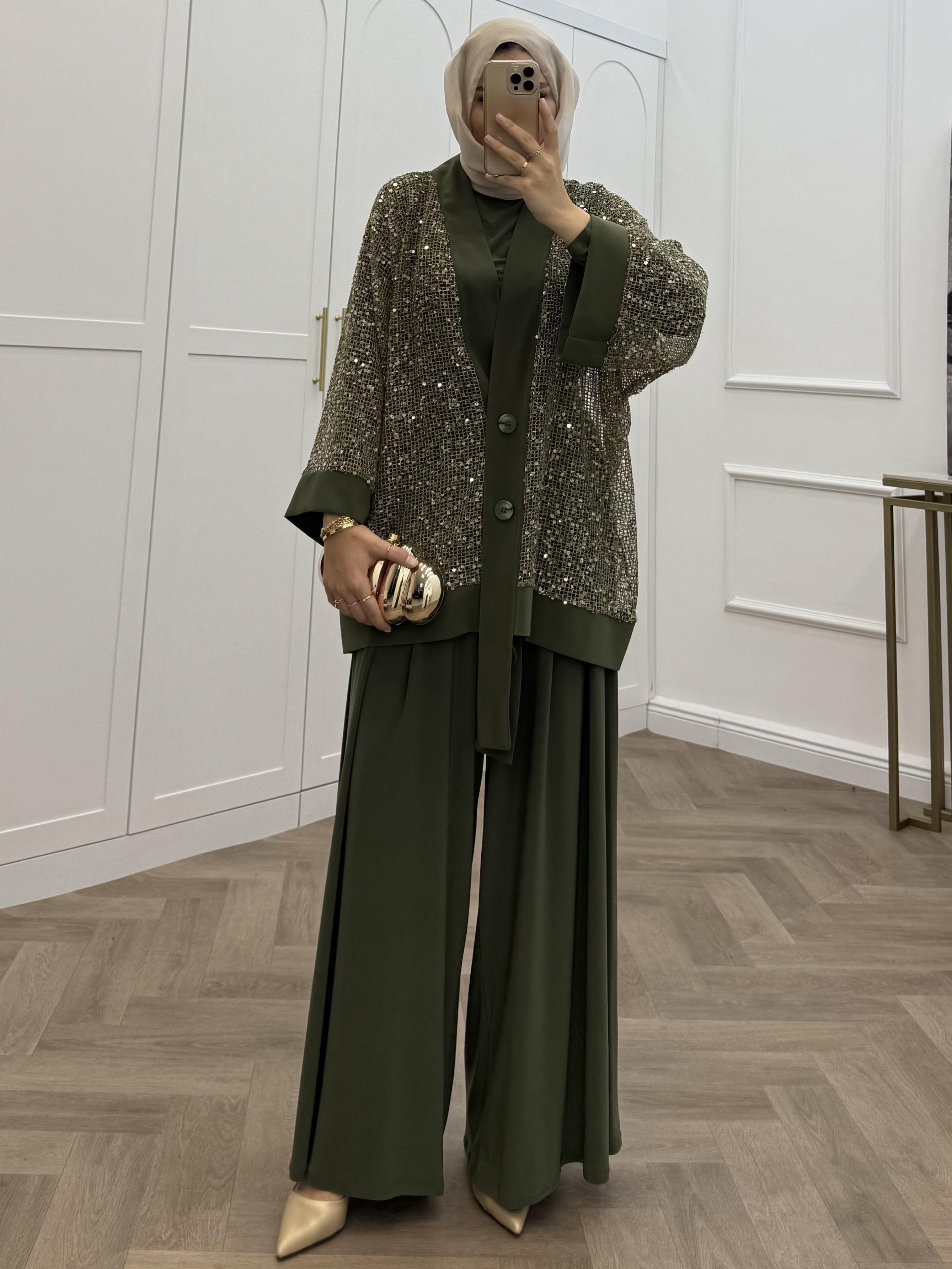 PAYETLİ ÜÇLÜ TAKIM YEŞİL