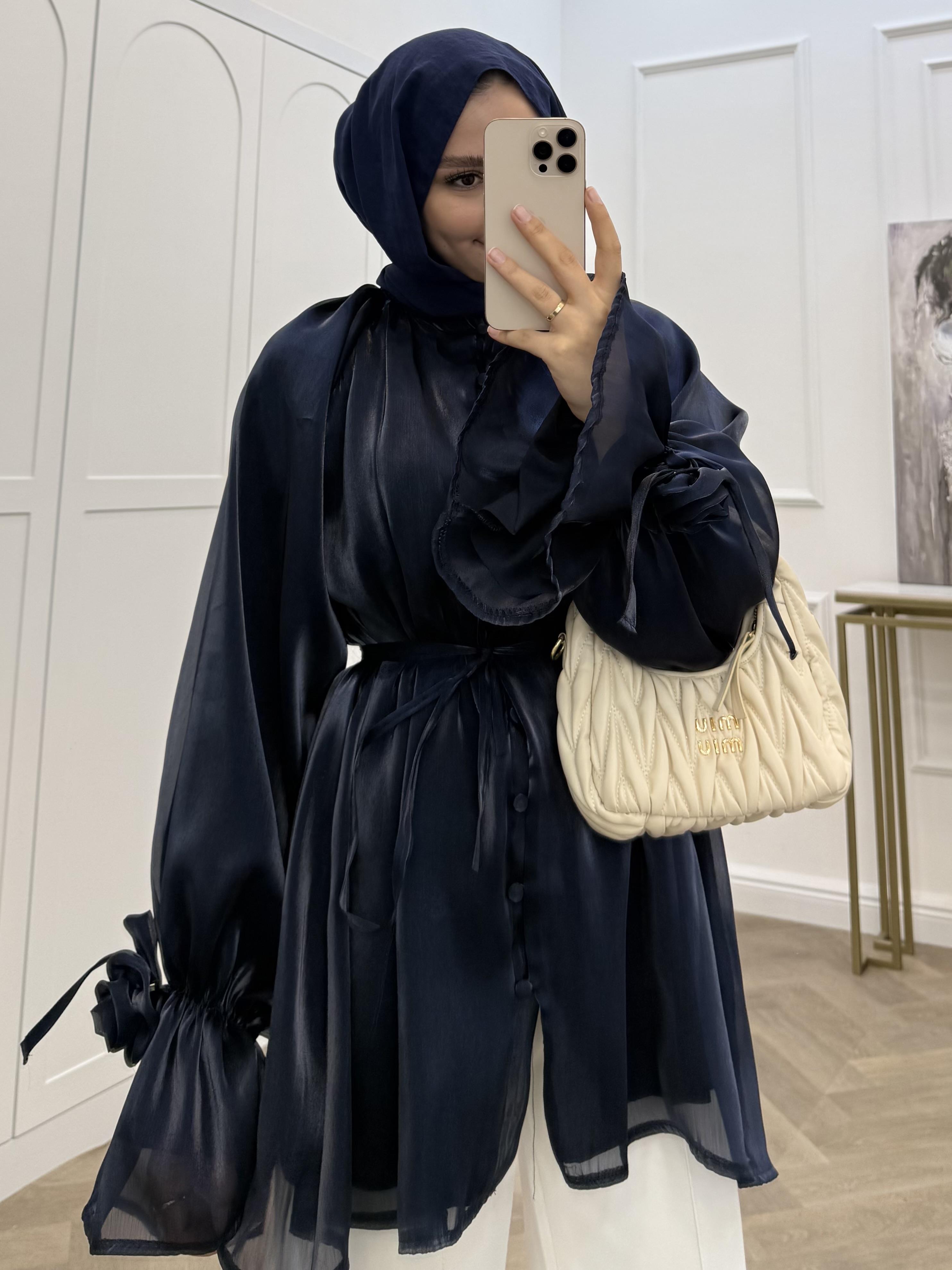 PREMİUM ORGANZE GÖMLEK BLUZ LACİVERT