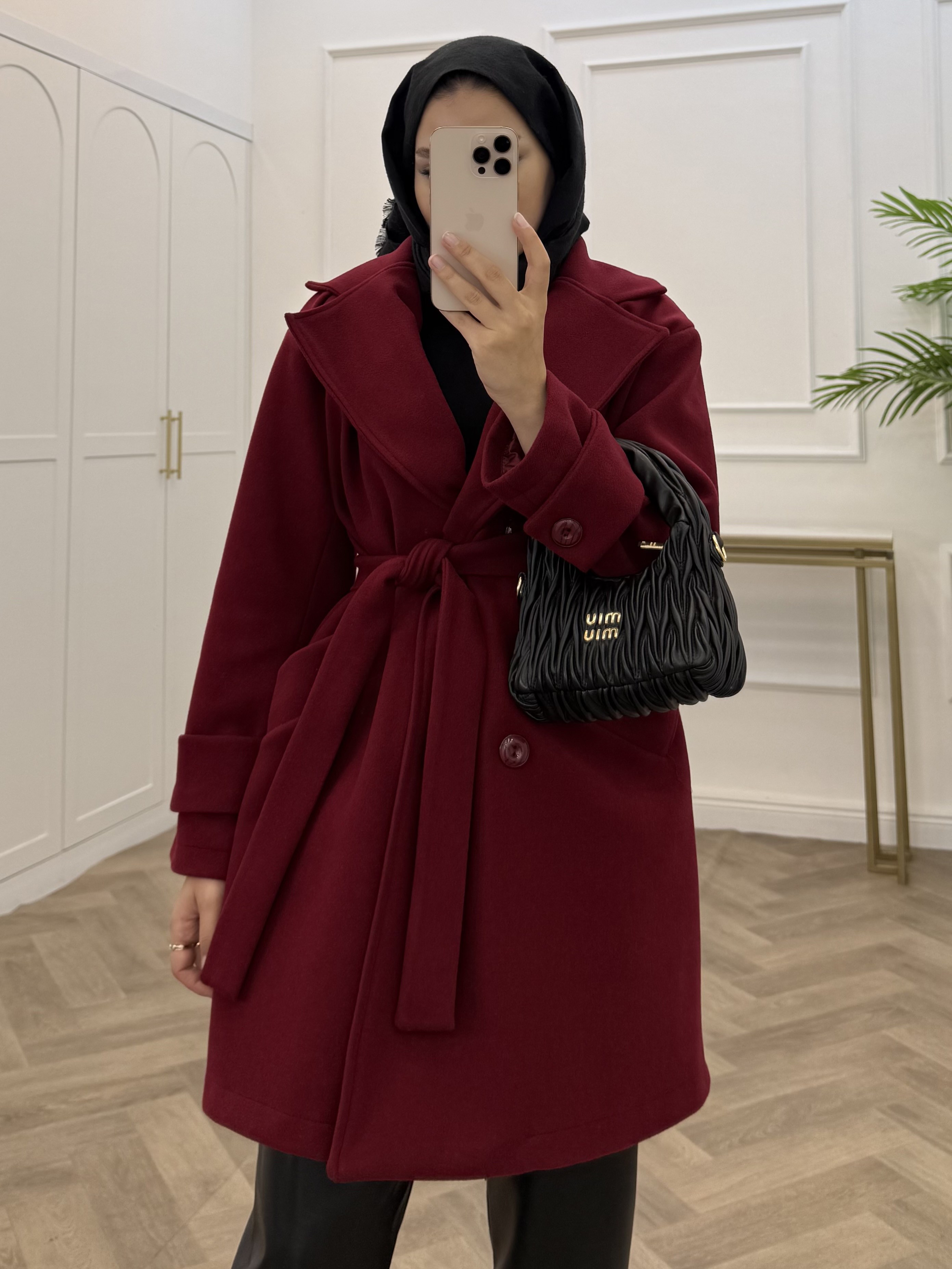 SADA DİZ ÜSTÜ KAŞE KABAN BORDO 