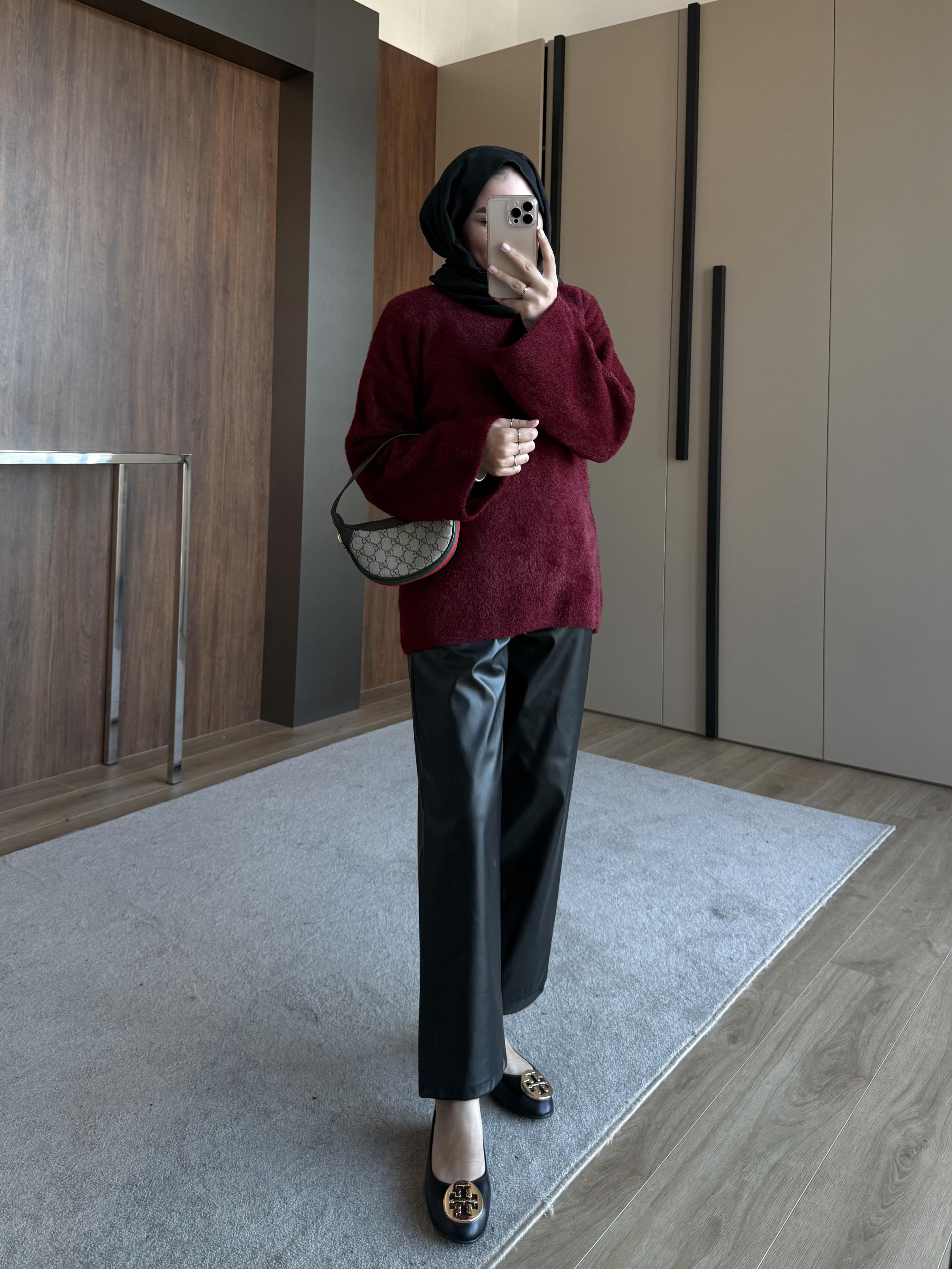 SALAŞ KOL YOMUŞ BLUZ BORDO