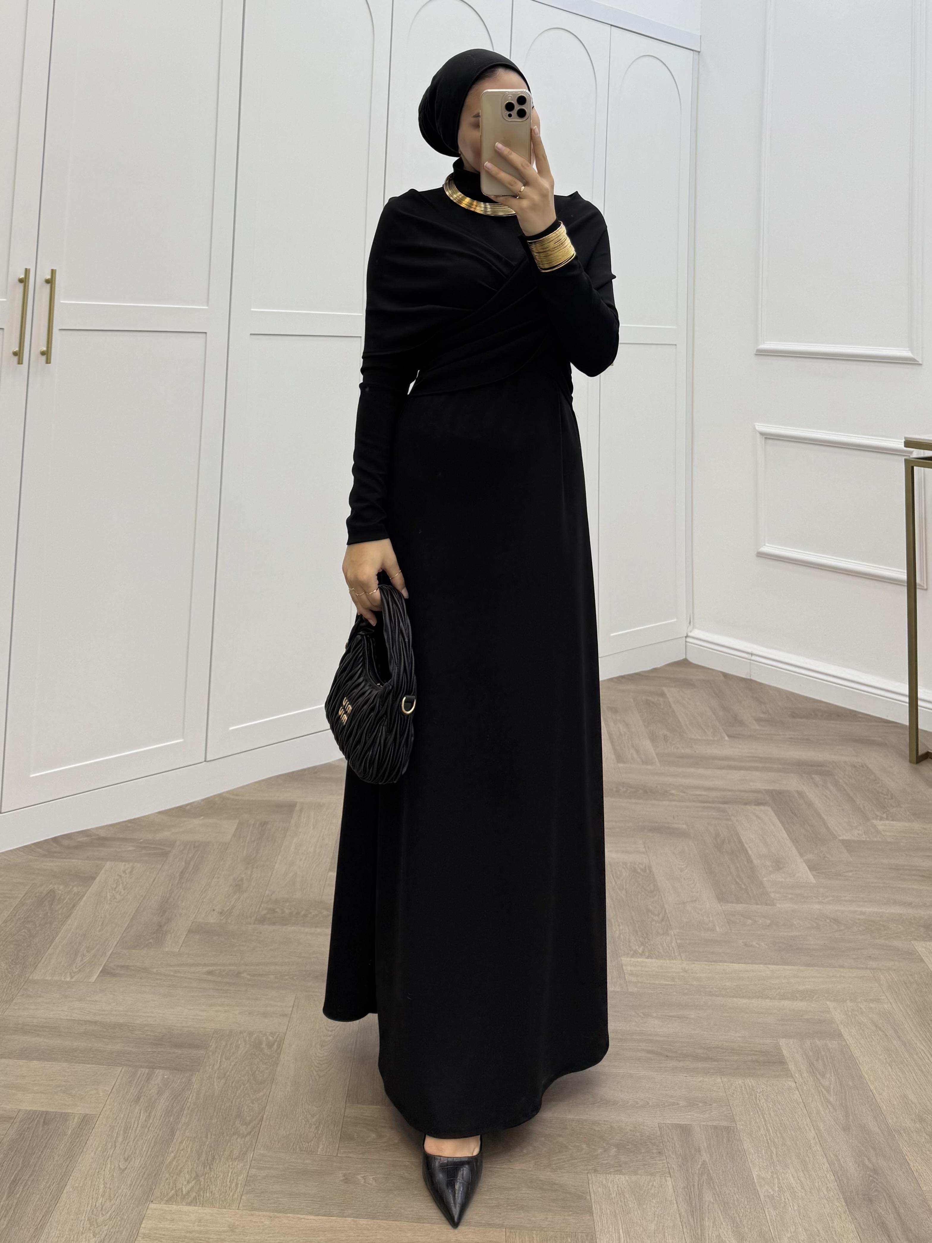 TASARIM TRİKO ELBİSE SİYAH