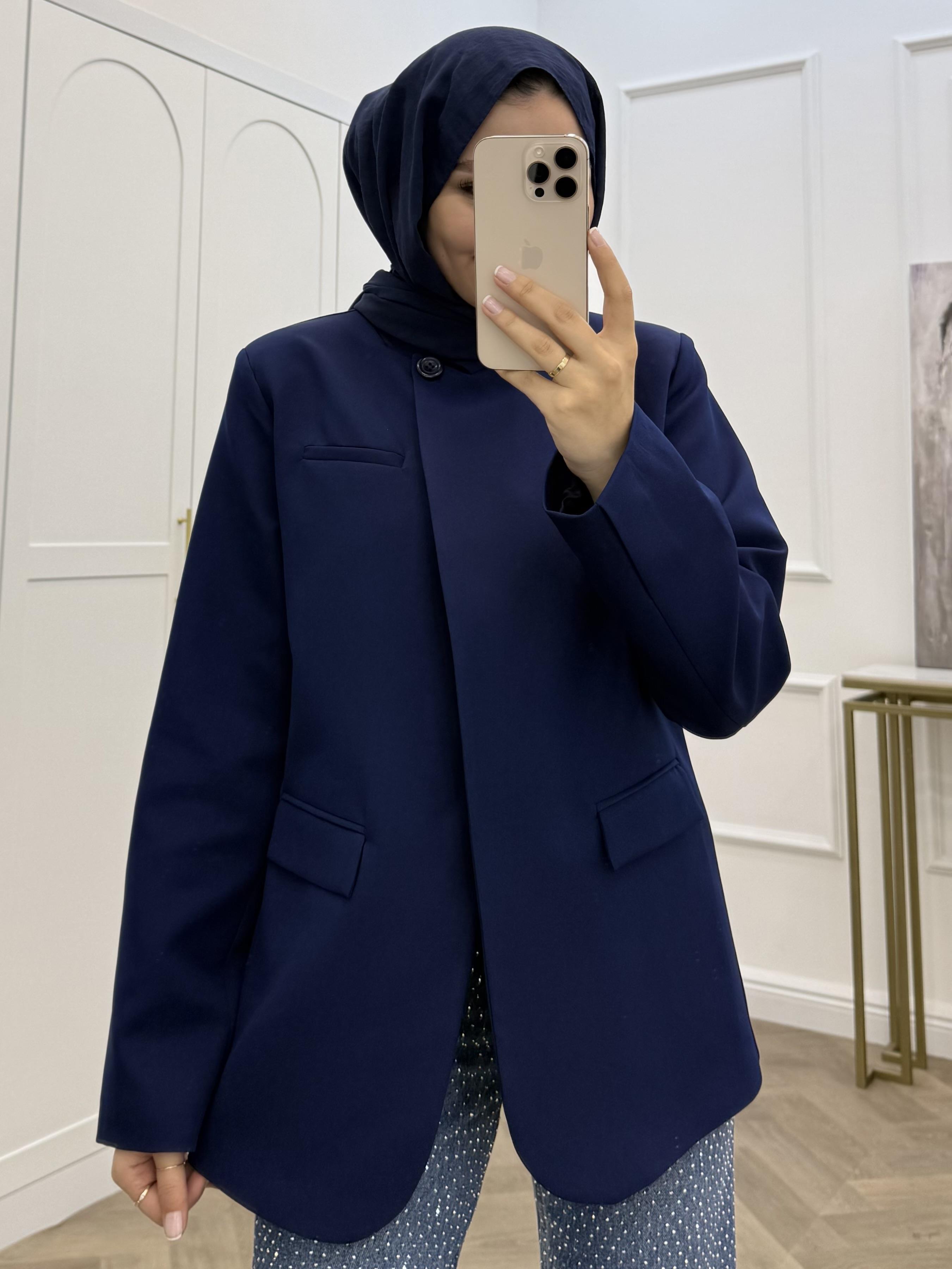 TEK DÜĞMELİ BLAZER CEKET LACİVERT
