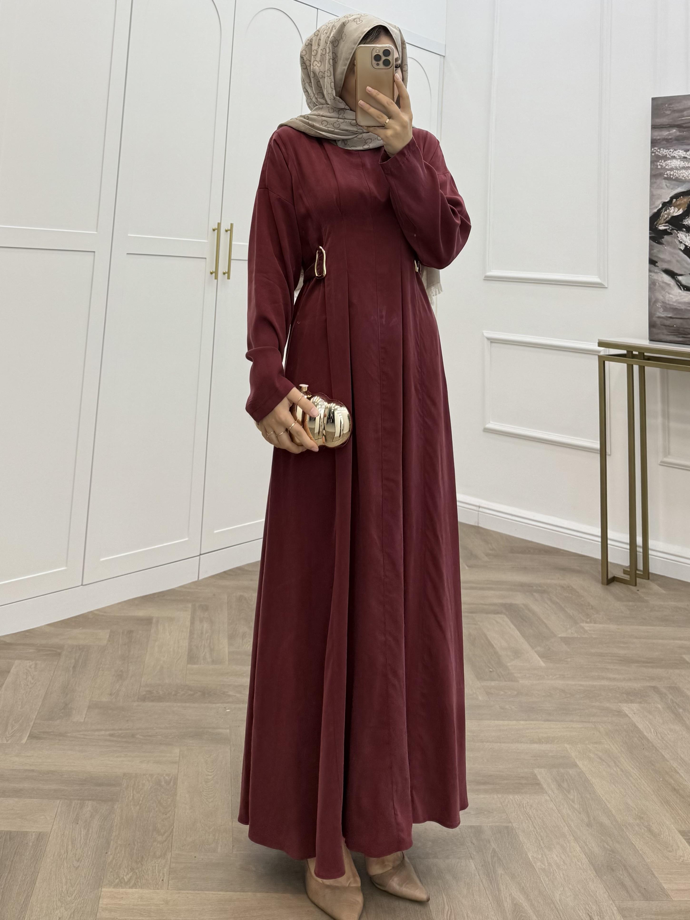 TOKALI MODAL ELBİSE BORDO