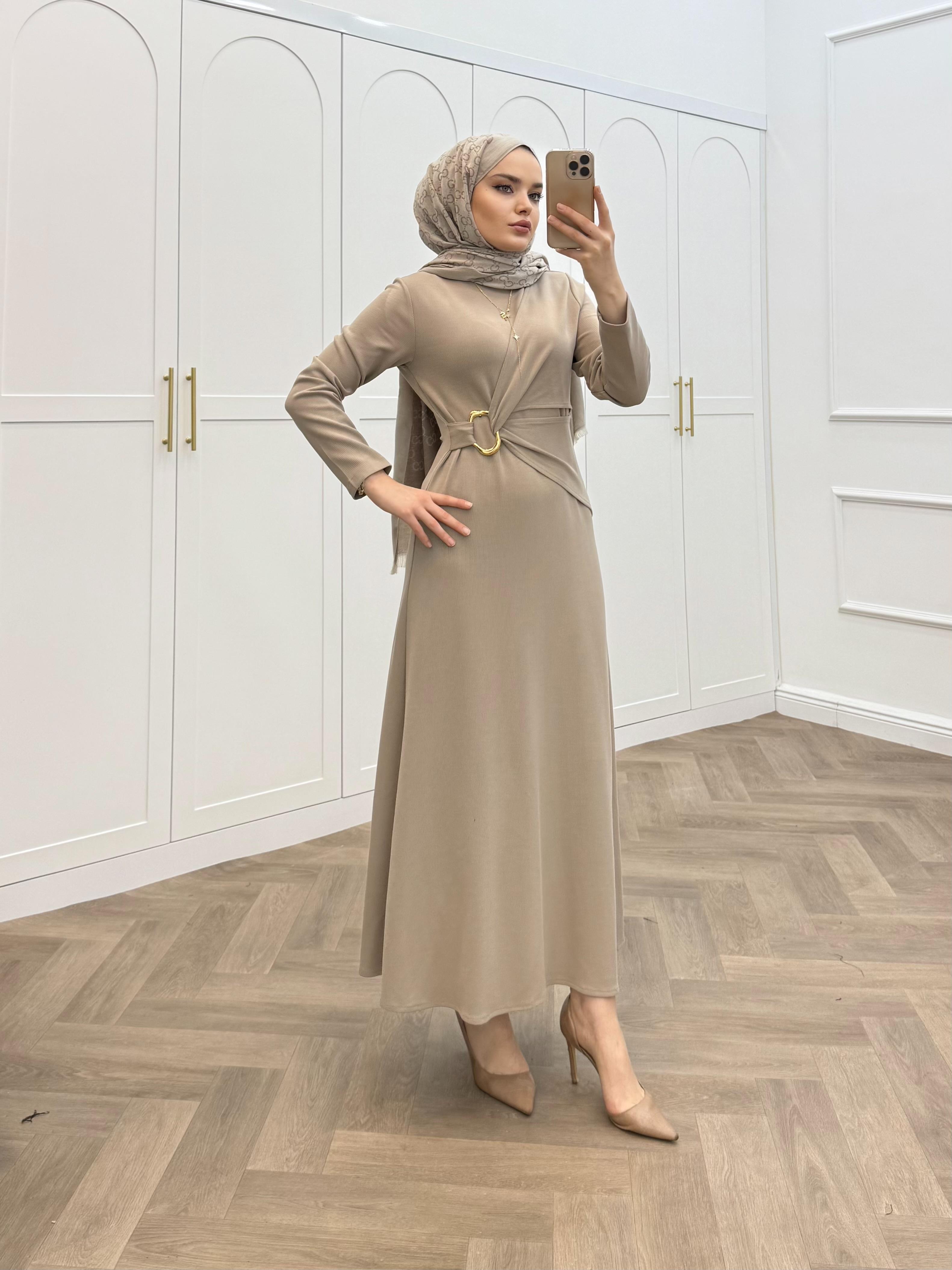 TOKALI OYSHO ELBİSE BEJ