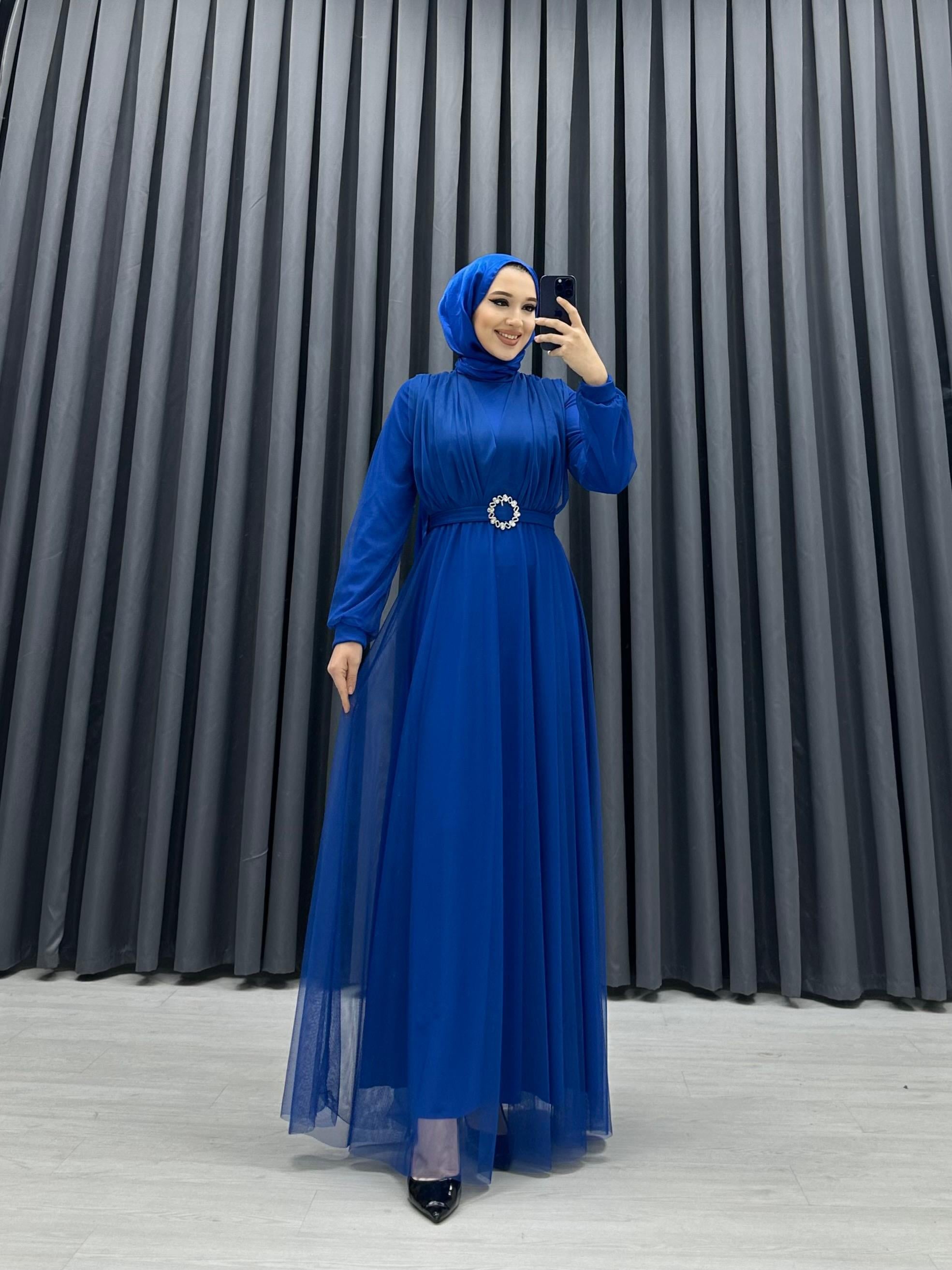 TOKALI TÜL ELBİSE SAKS