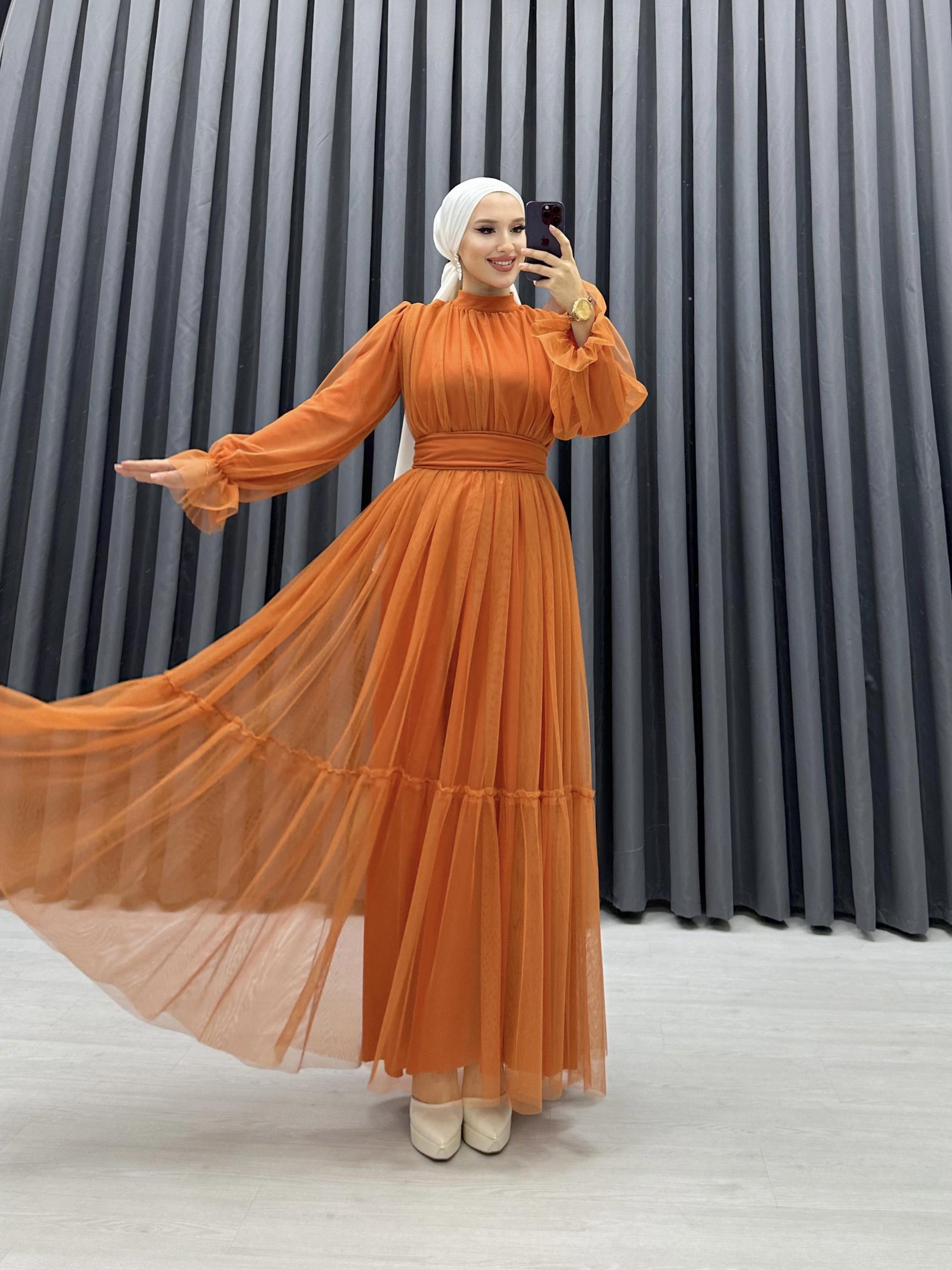 TÜL ELBİSE ORANJ