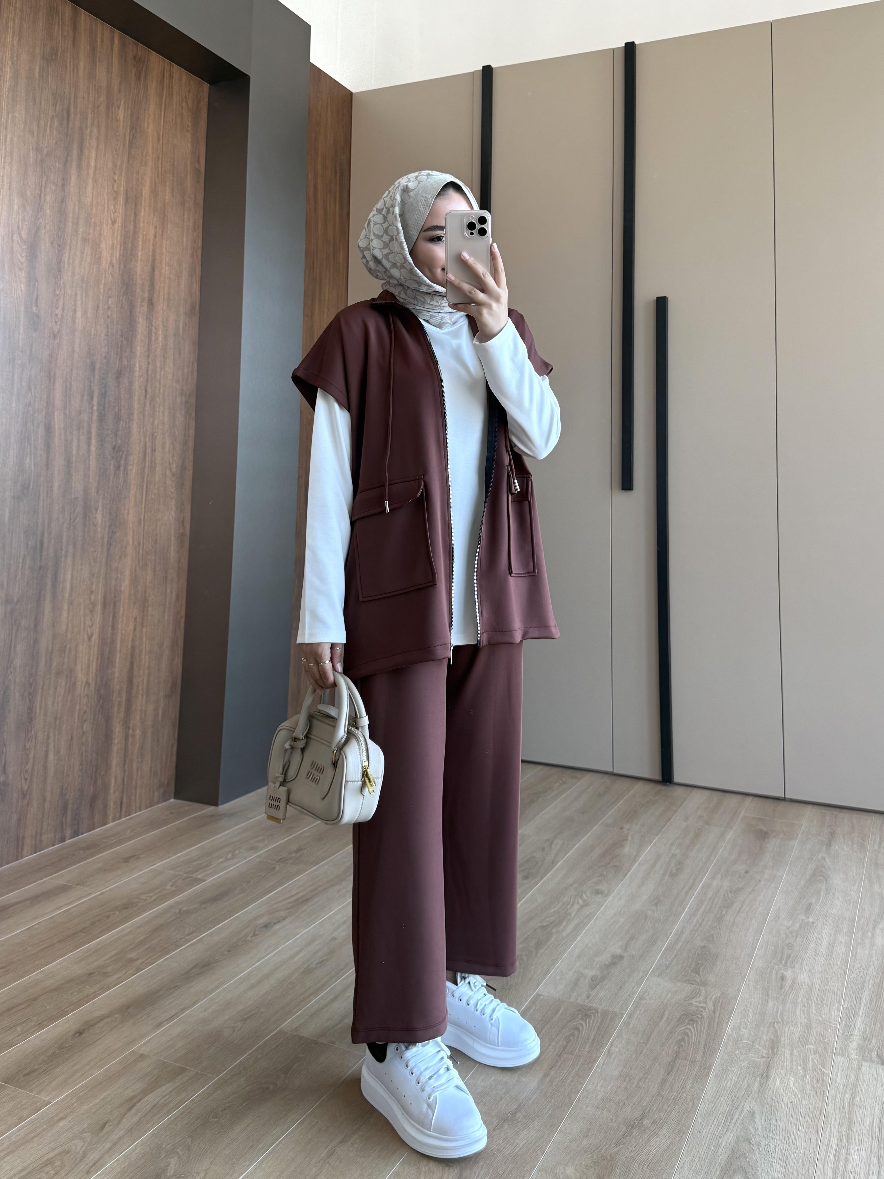 YELEKLİ SCUBA TAKIM KAHVE