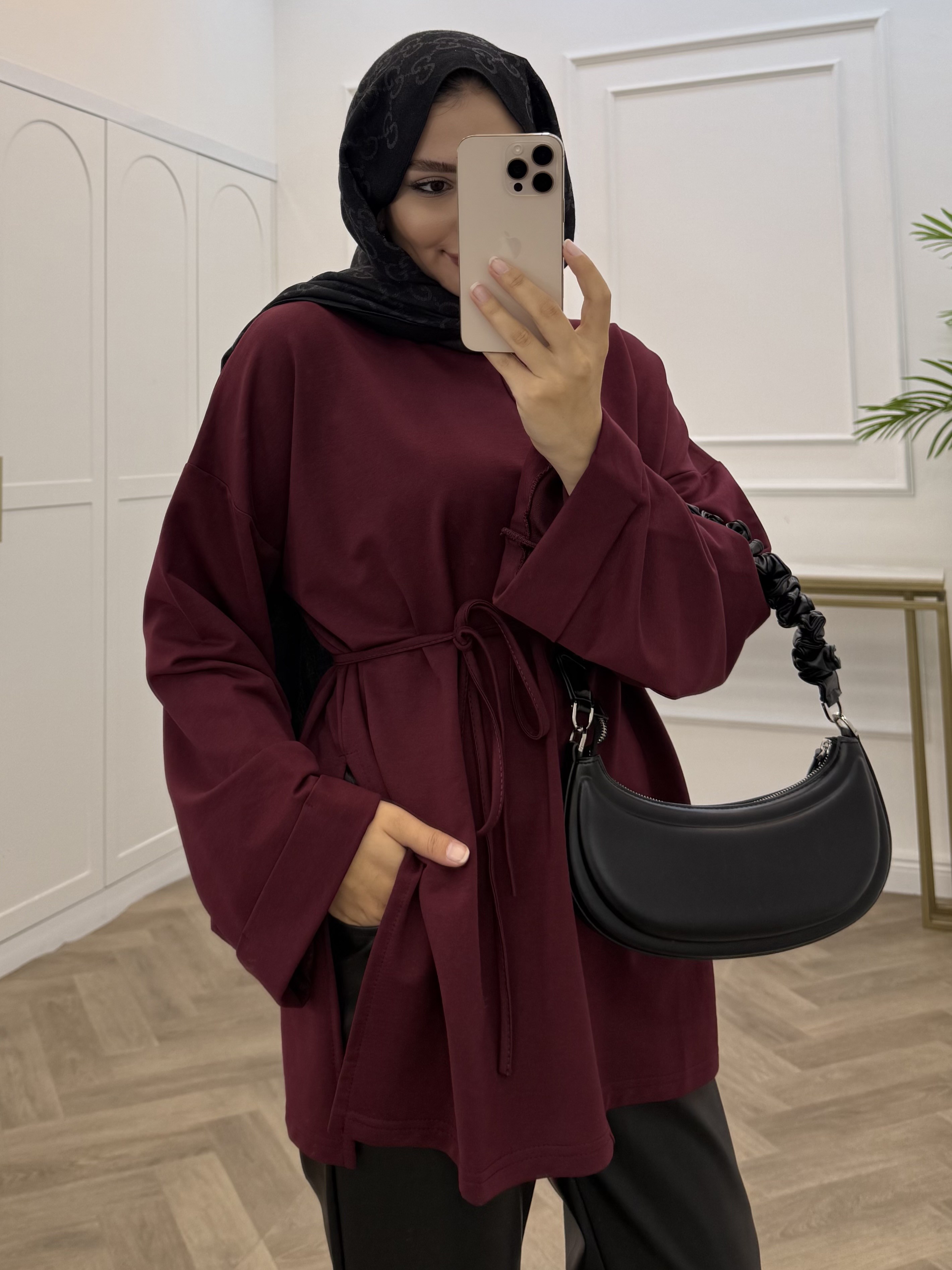 YIRTMAÇLI BLUZ BORDO
