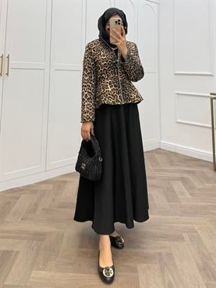 LEOPAR CEKETLİ ETEKLİ TAKIM 