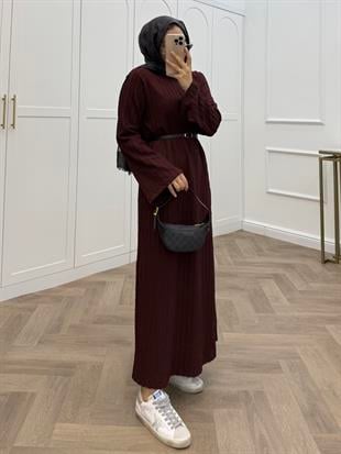 LİVA ELBİSE BORDO