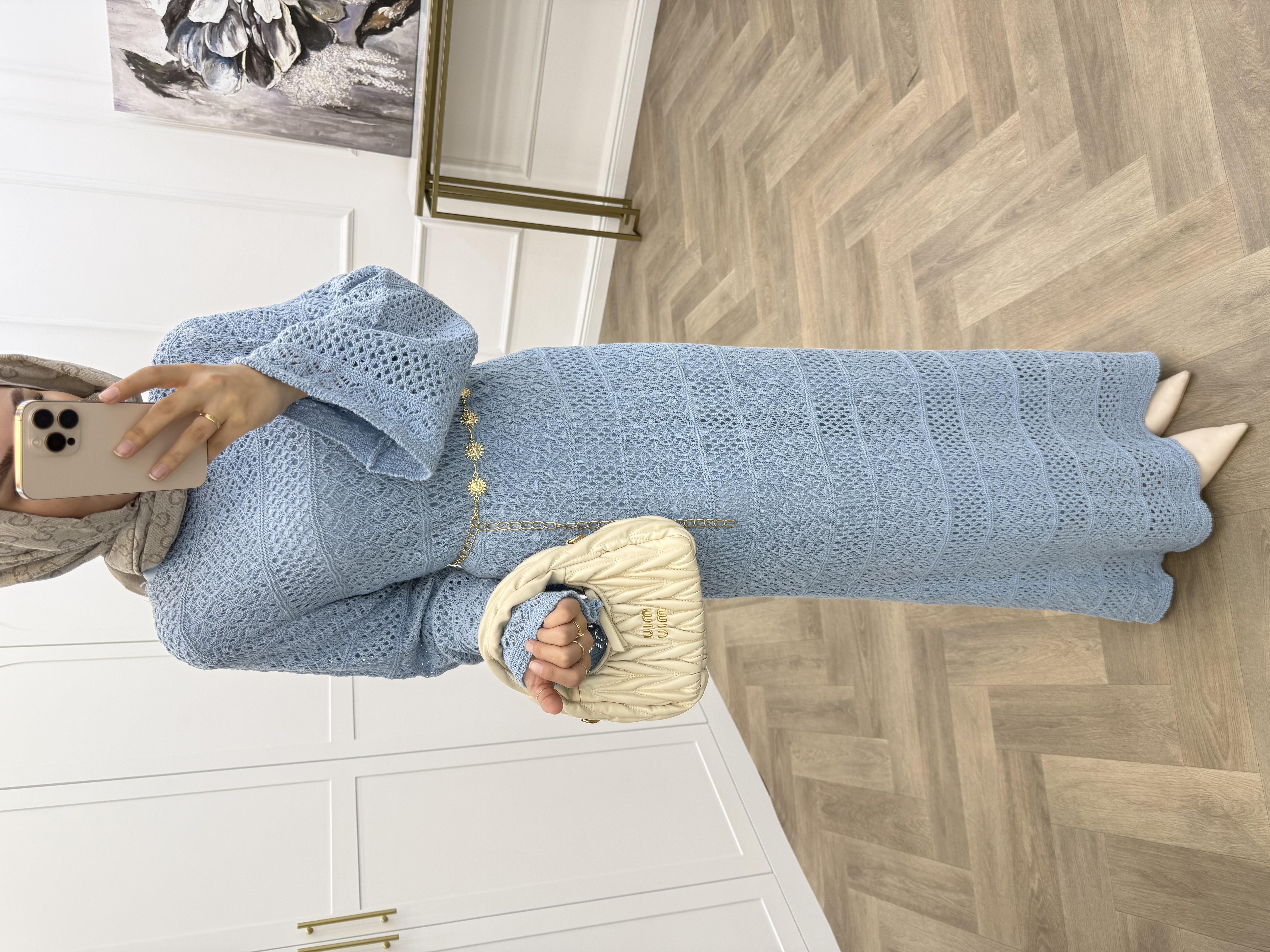 ADEL FİLELİ ELBİSE BEBE MAVİSİ