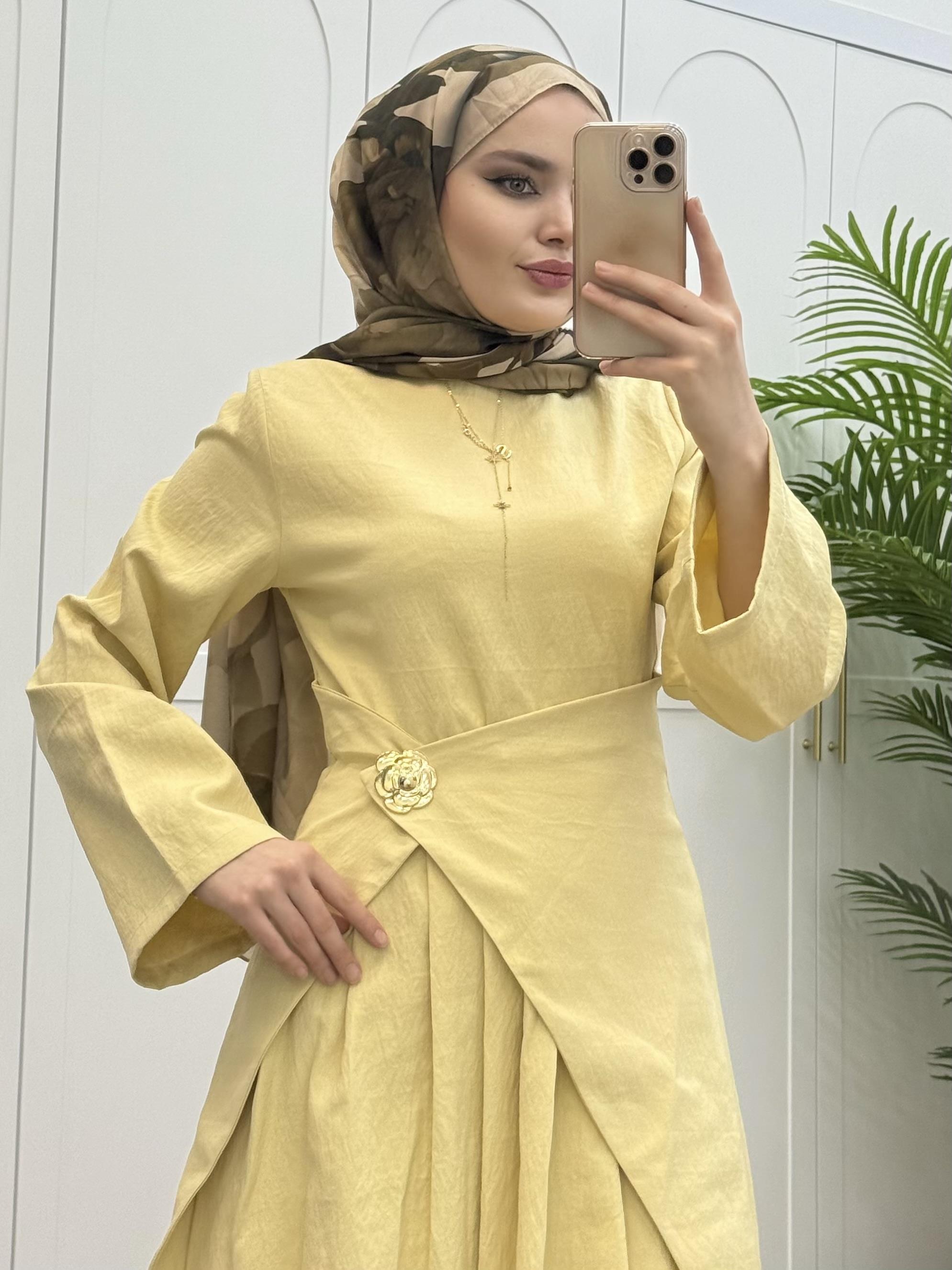 ÖNDEN PİLELİ SCUBA ELBİSE BORDO