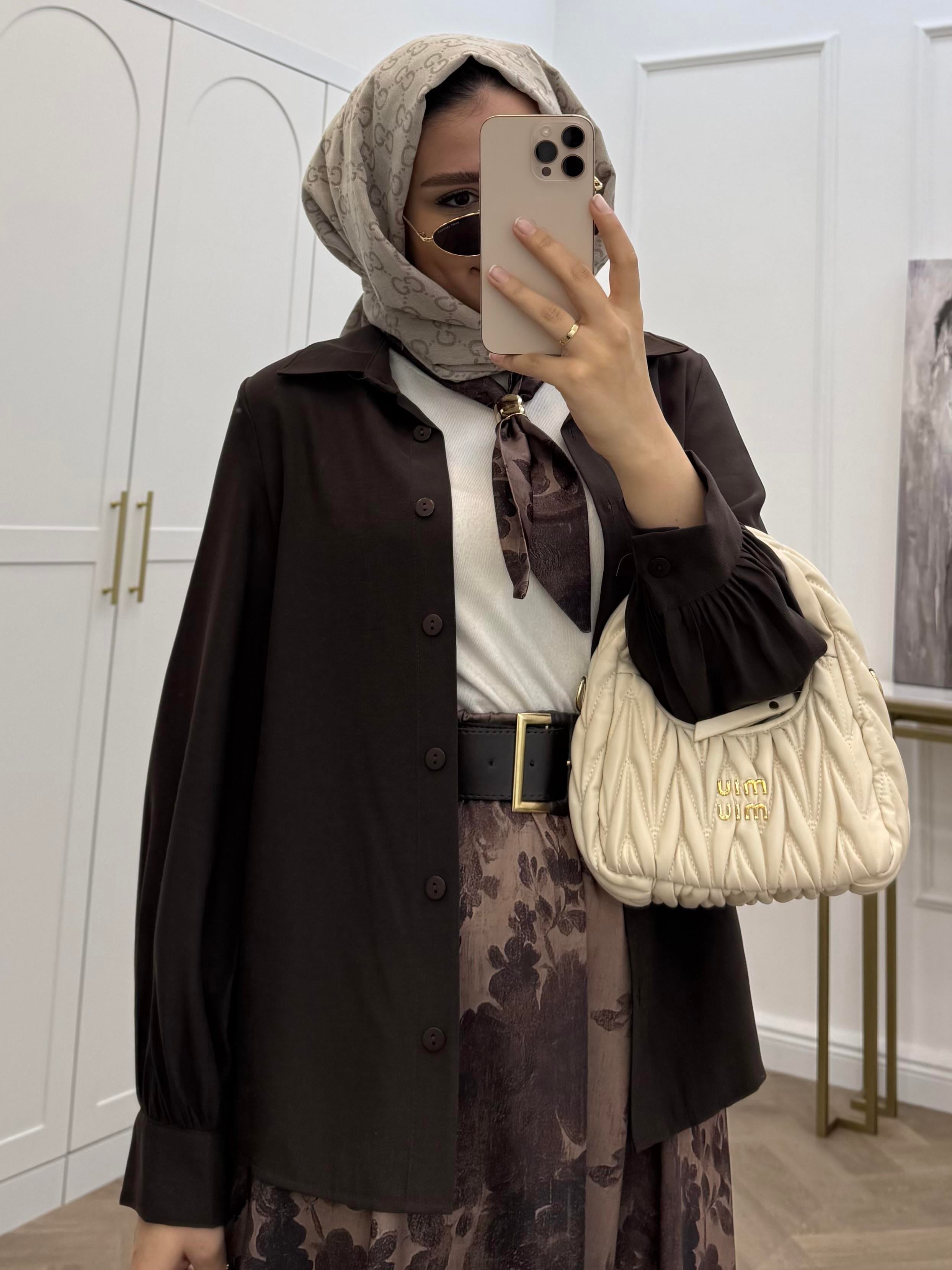 ALYA FULARLI ETEKLİ TAKIM KAHVE