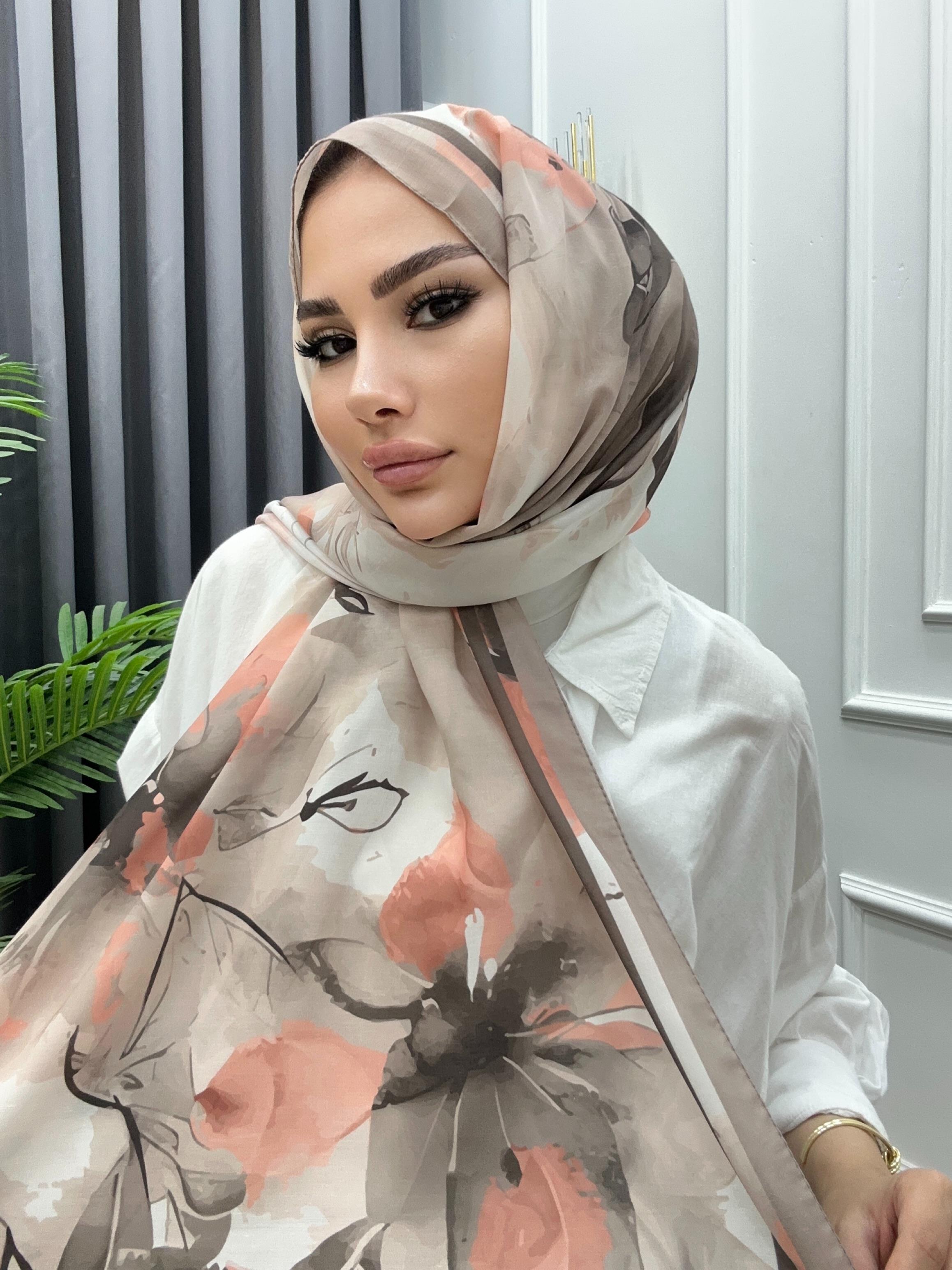 AQUA SOFT KARIŞIK DESEN ŞAL VİZON