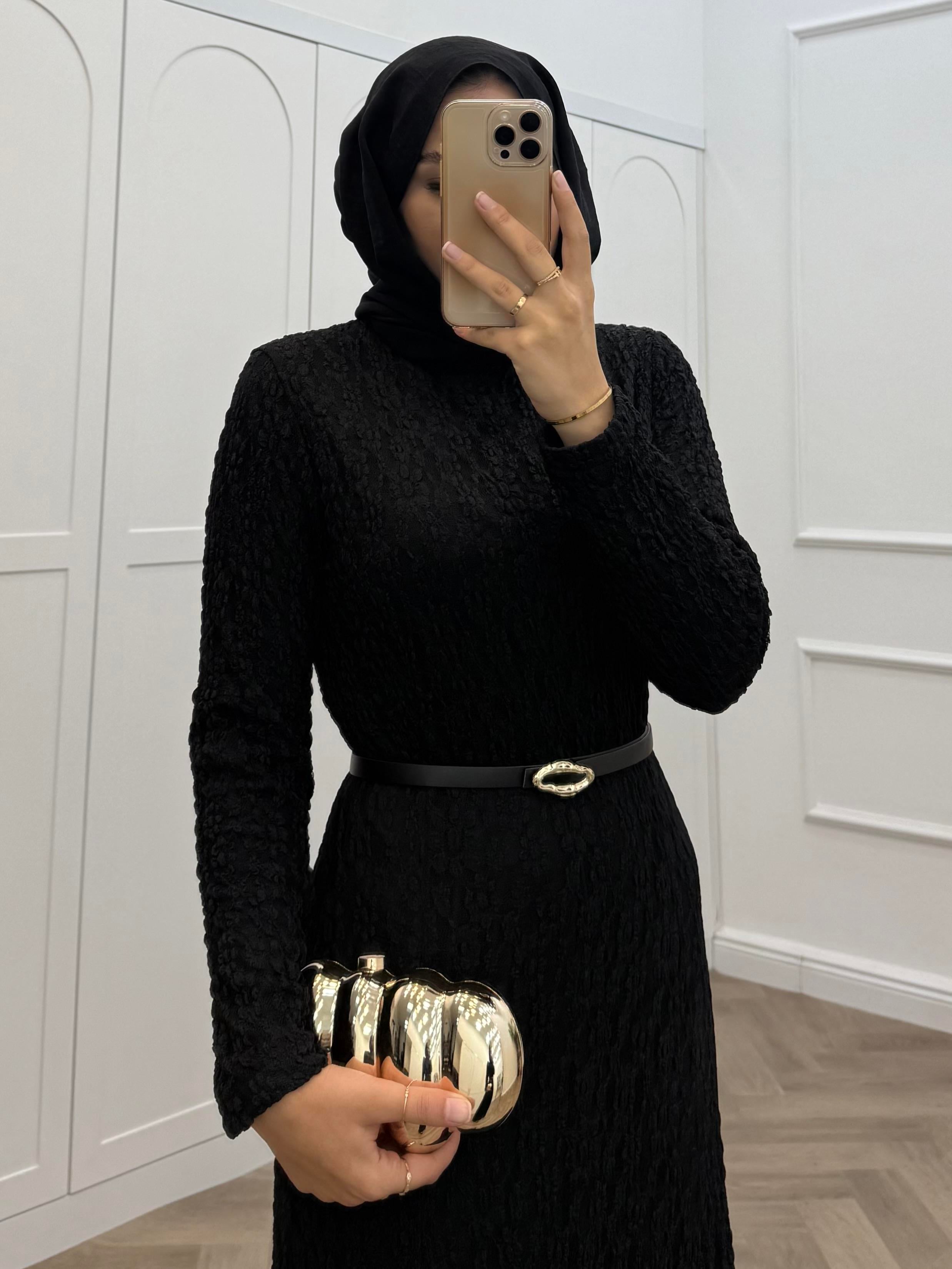 ASİL DANTEL ELBİSE SİYAH