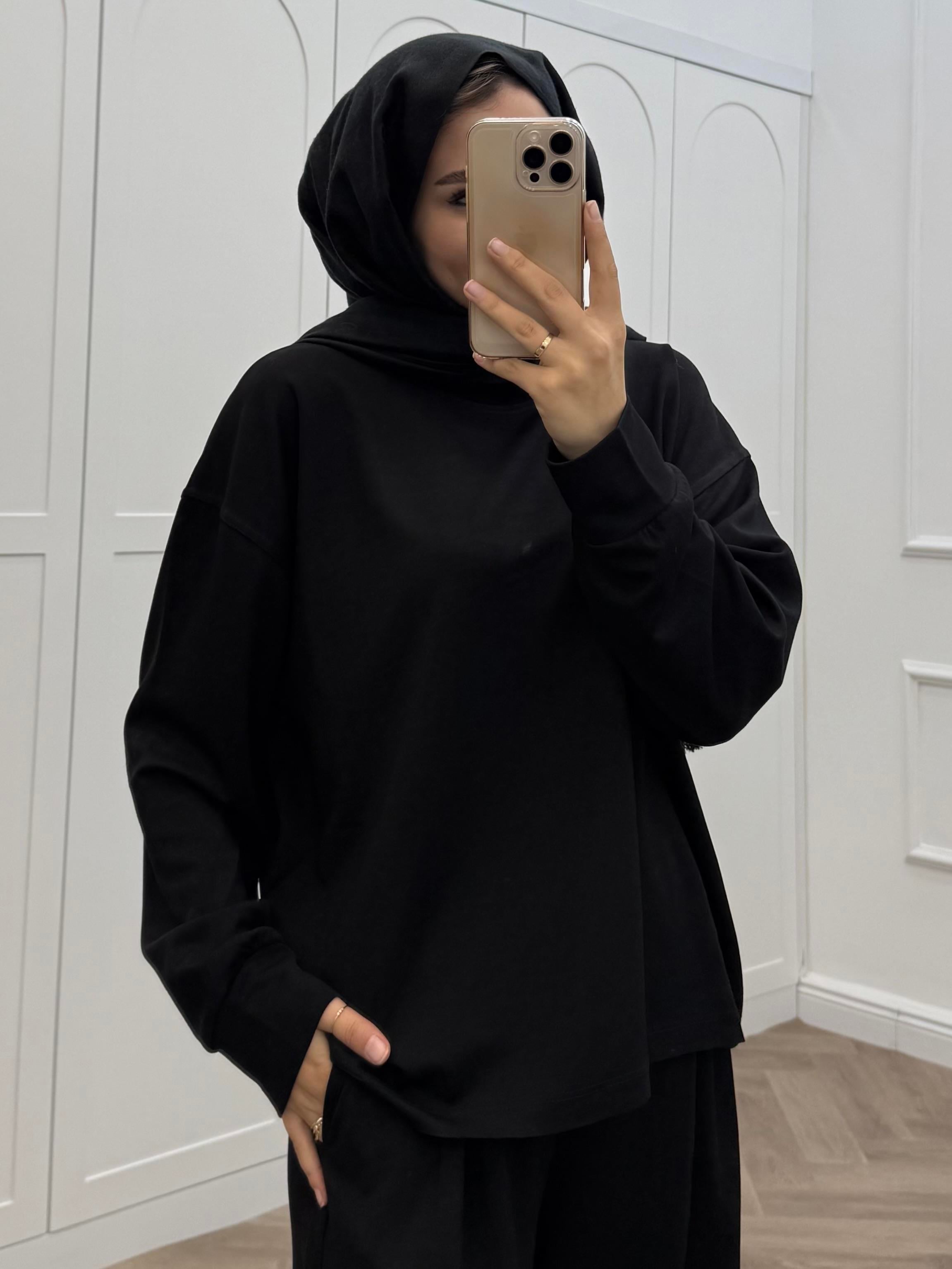 AZRA BASİC PANTOLONLU TAKIM SİYAH