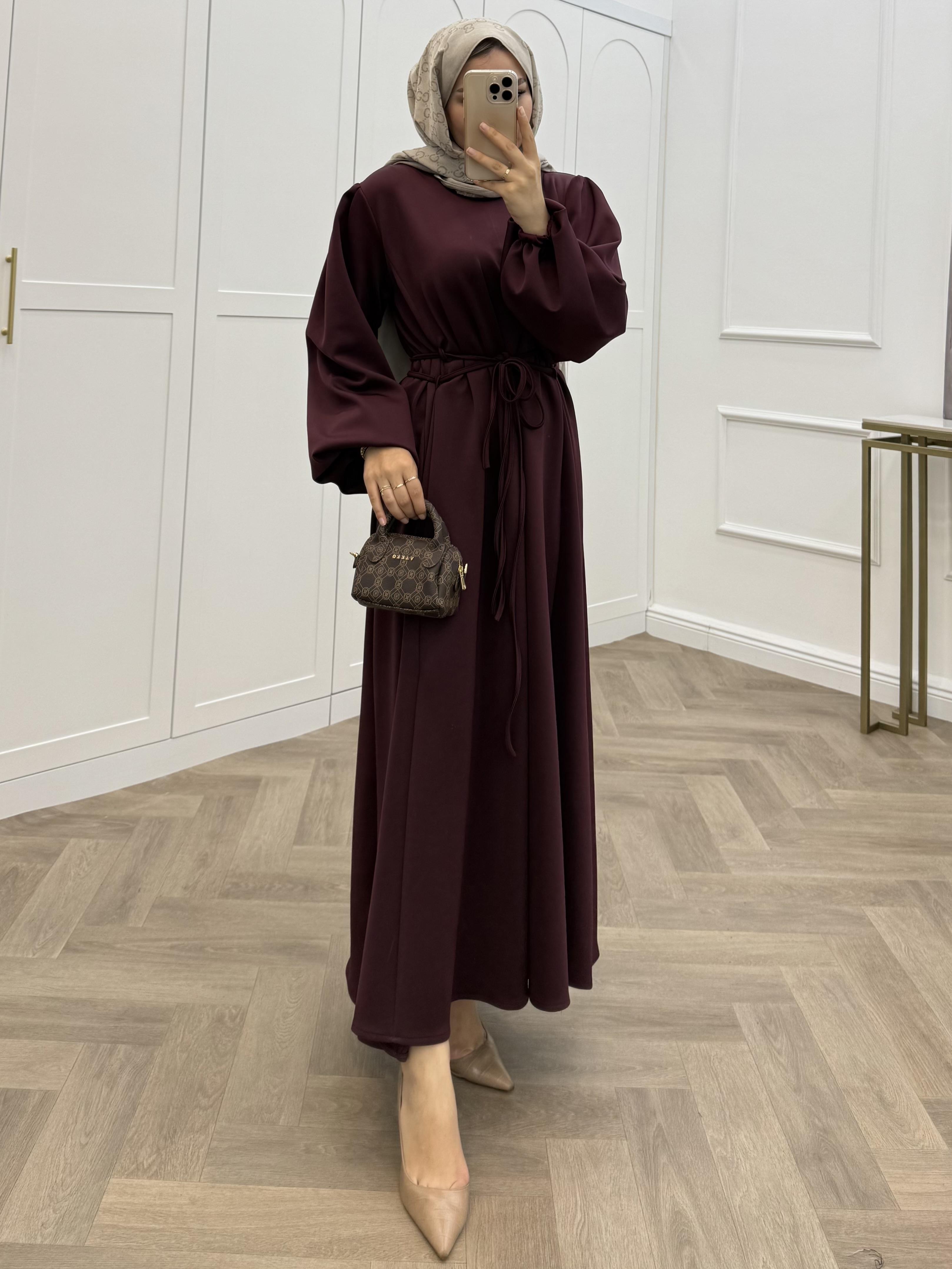 BALON KOL BAĞLAMALI SCUBA ELBİSE BORDO