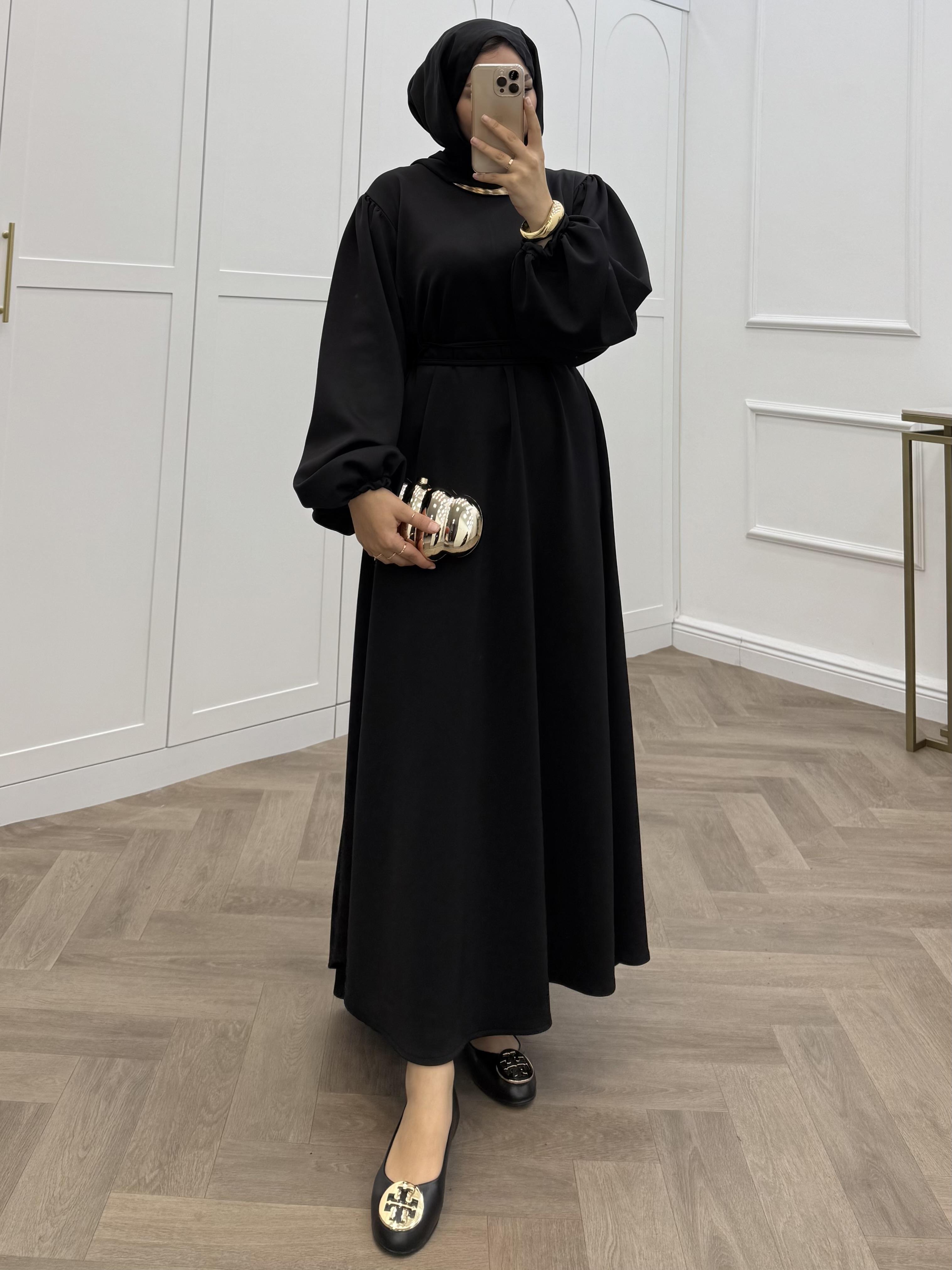 BALON KOL BAĞLAMALI SCUBA ELBİSE SİYAH