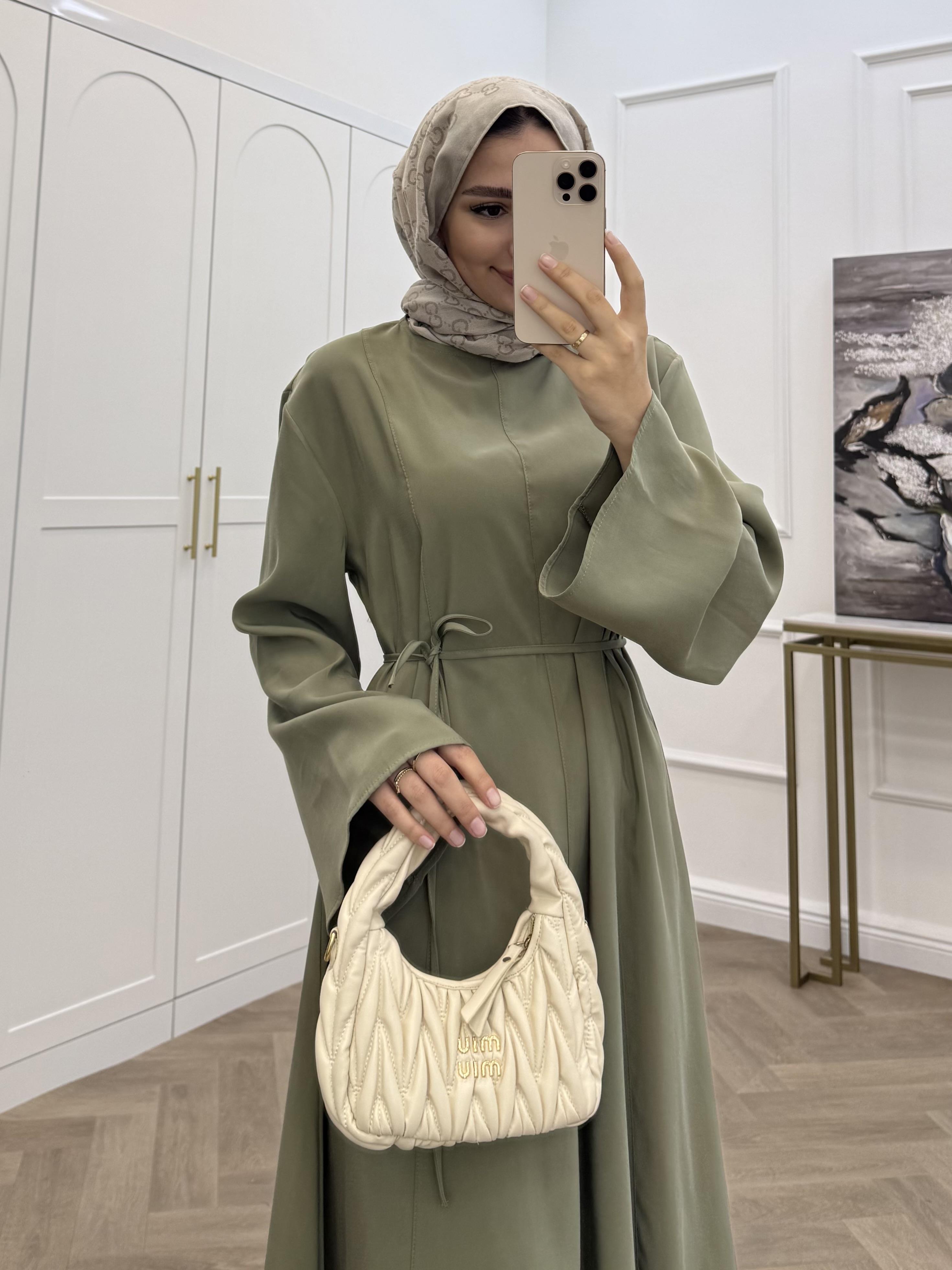 BASİC KUŞAKLI MODAL ELBİSE MİNT