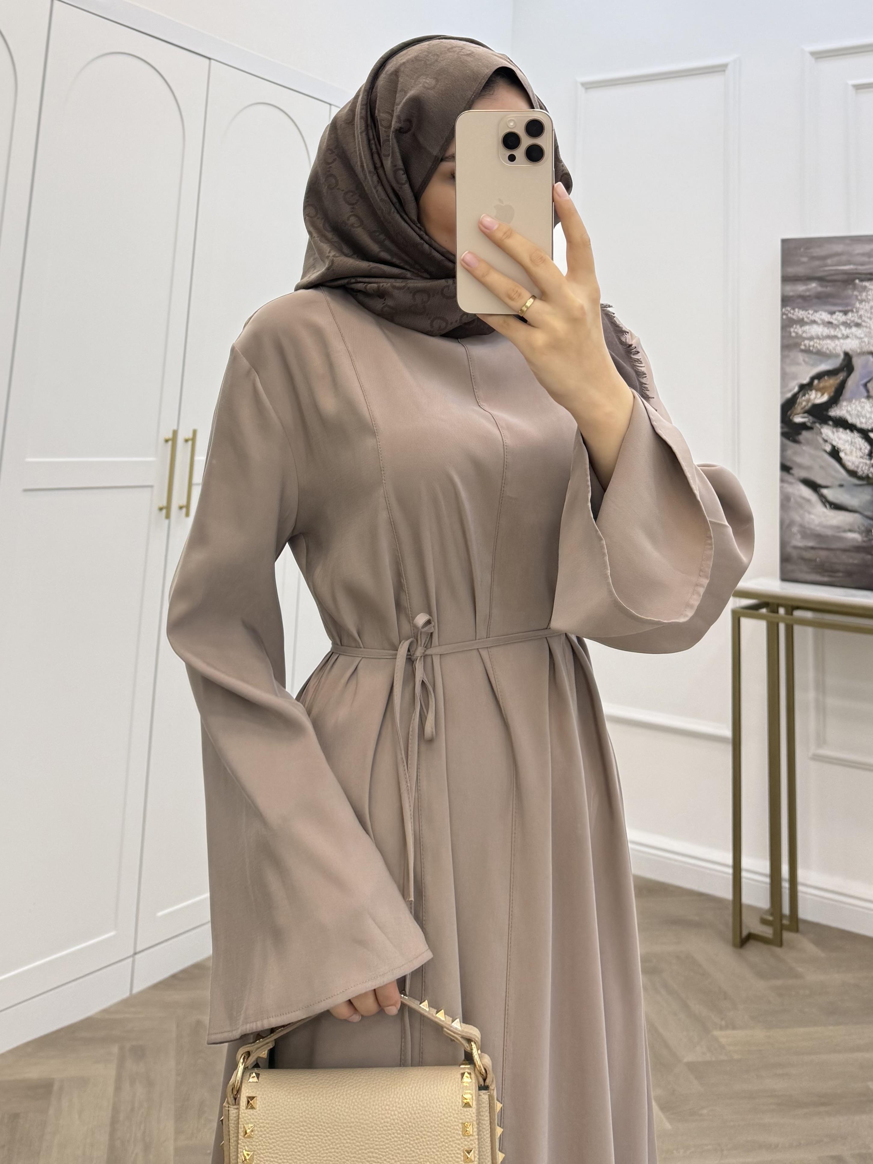 BASİC KUŞAKLI MODAL ELBİSE VİZON 