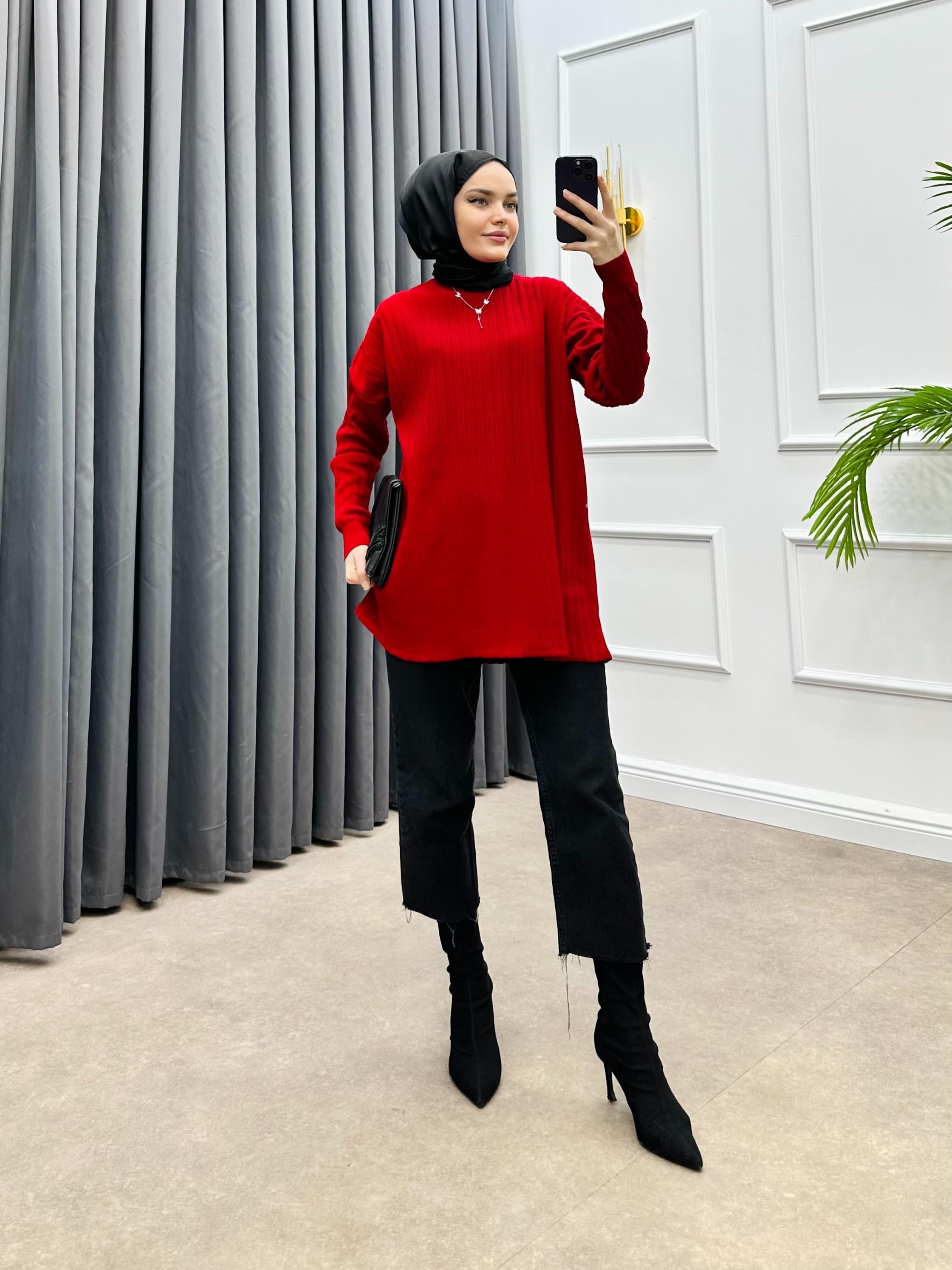 BASİC TRİKO KAZAK KIRMIZI