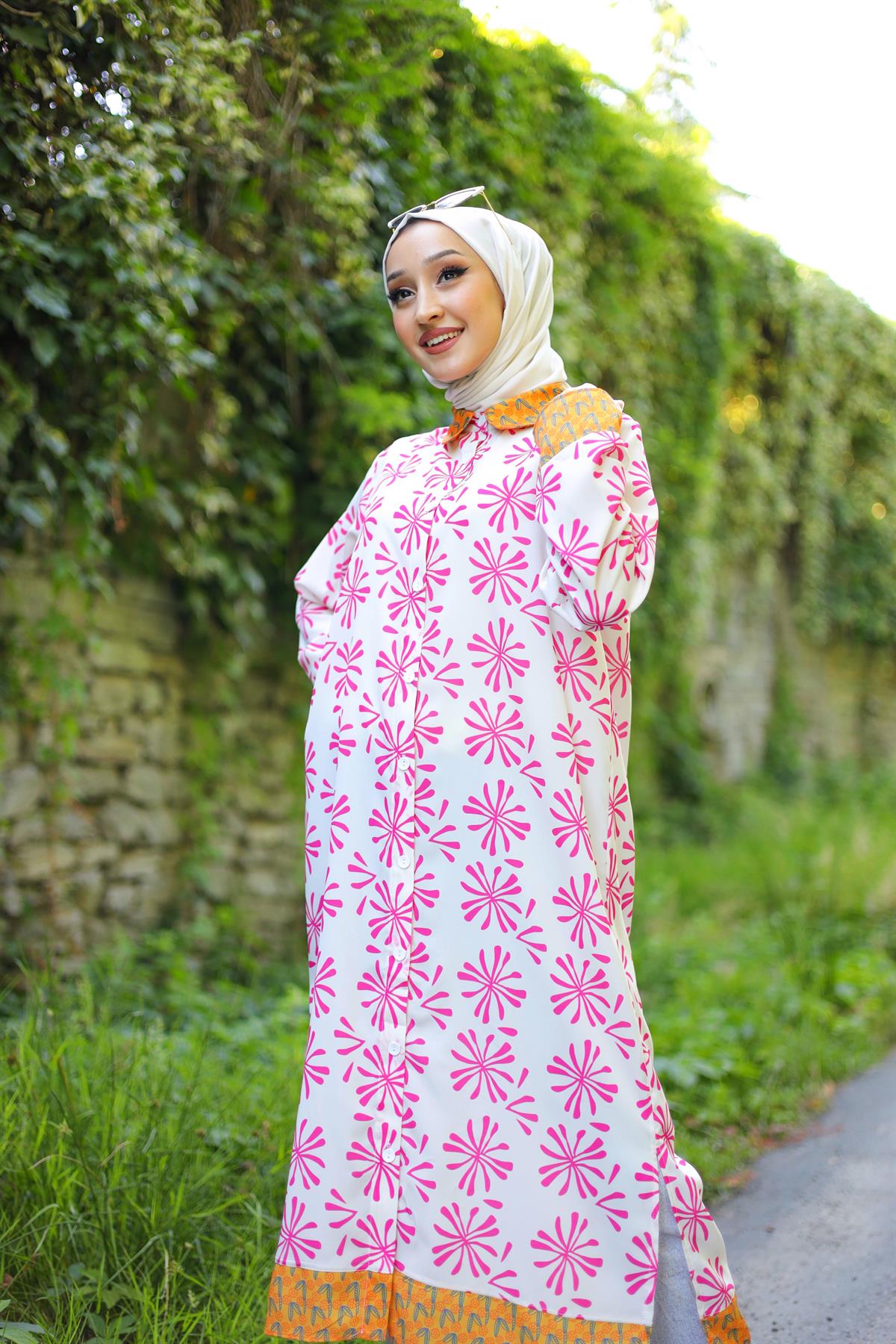 Baskılı Tunik FUŞYA