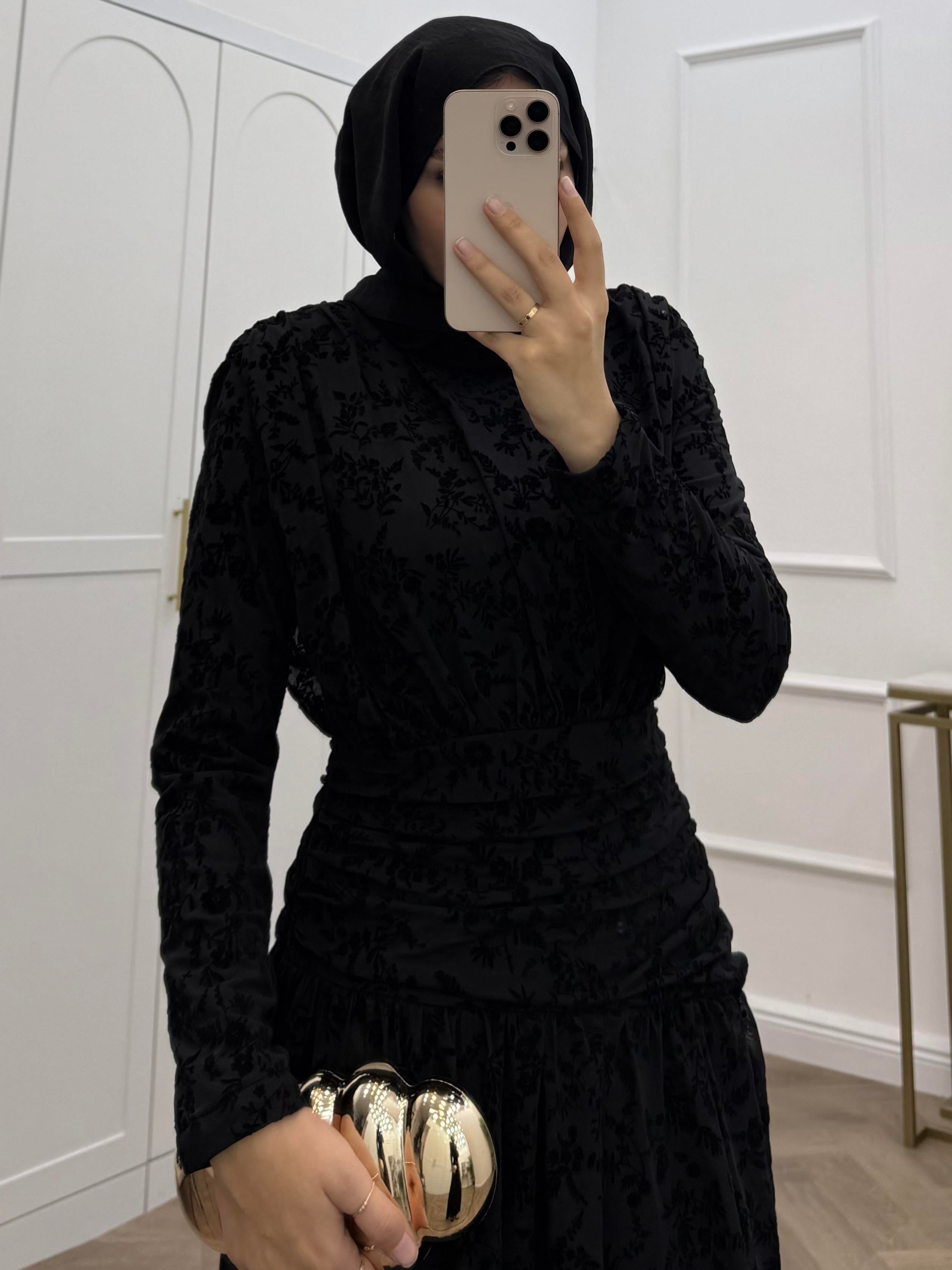 BELLA DANTEL ELBİSE SİYAH