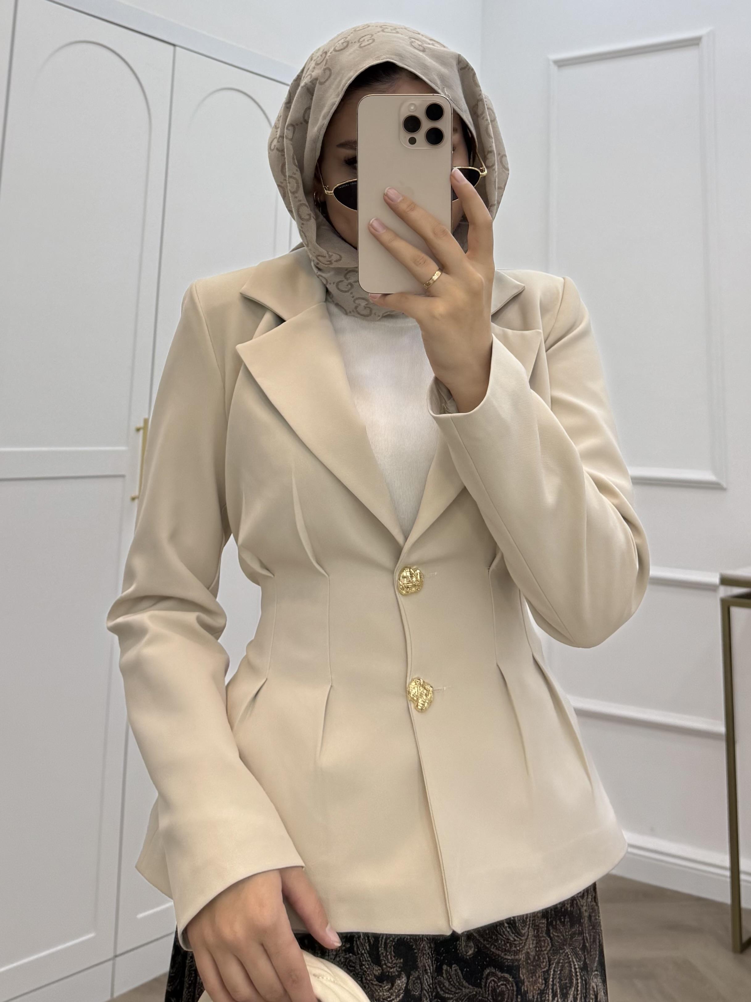 BLAZER CEKETLİ ŞİFON ETEKLİ TAKIM TAŞ 