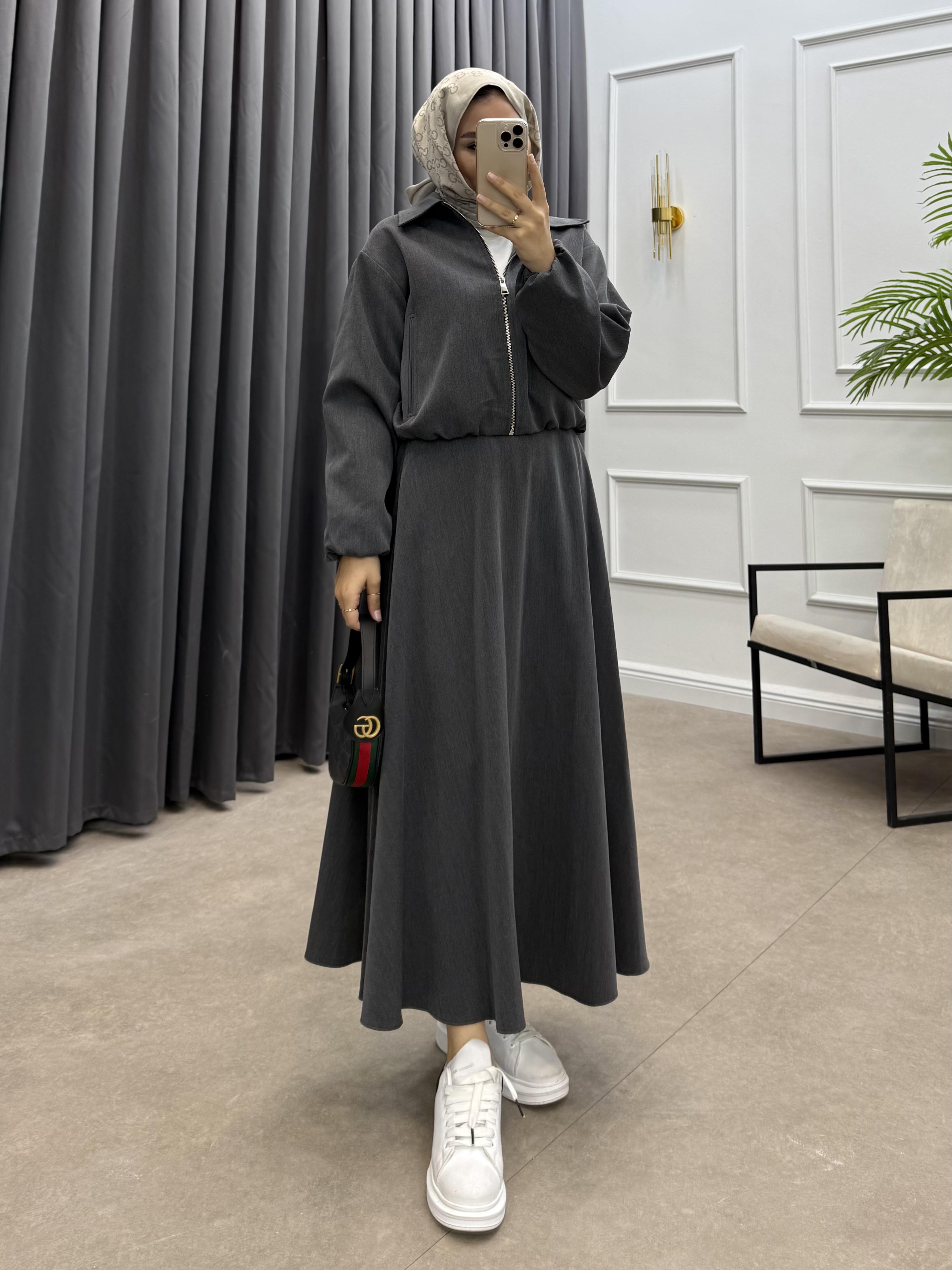 BOMBER CEKETLİ ETEKLİ TAKIM FÜME