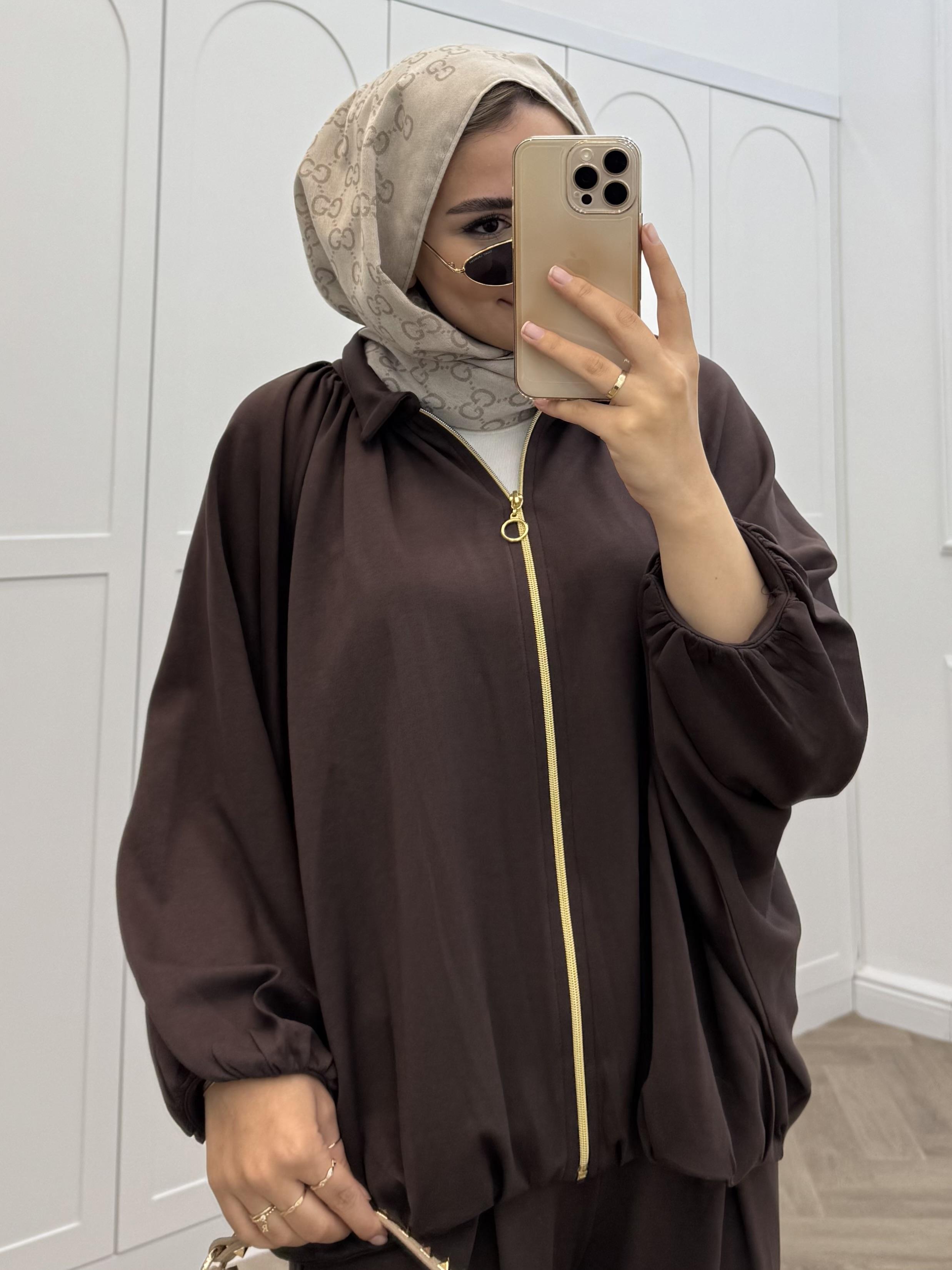 BOMBER CEKETLİ PANTOLONLU TAKIM KAHVE