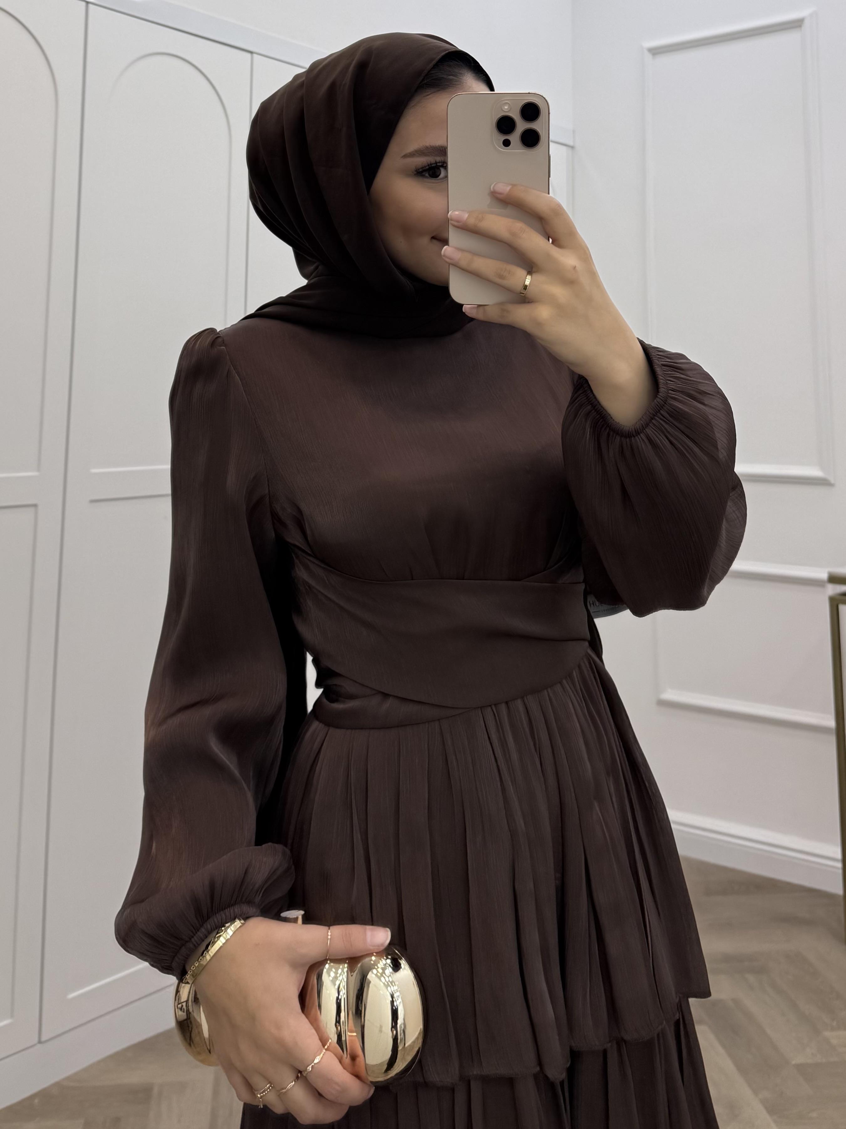 ÇAPRAZ BAĞLAMALI JANJAN ABİYE KAHVE