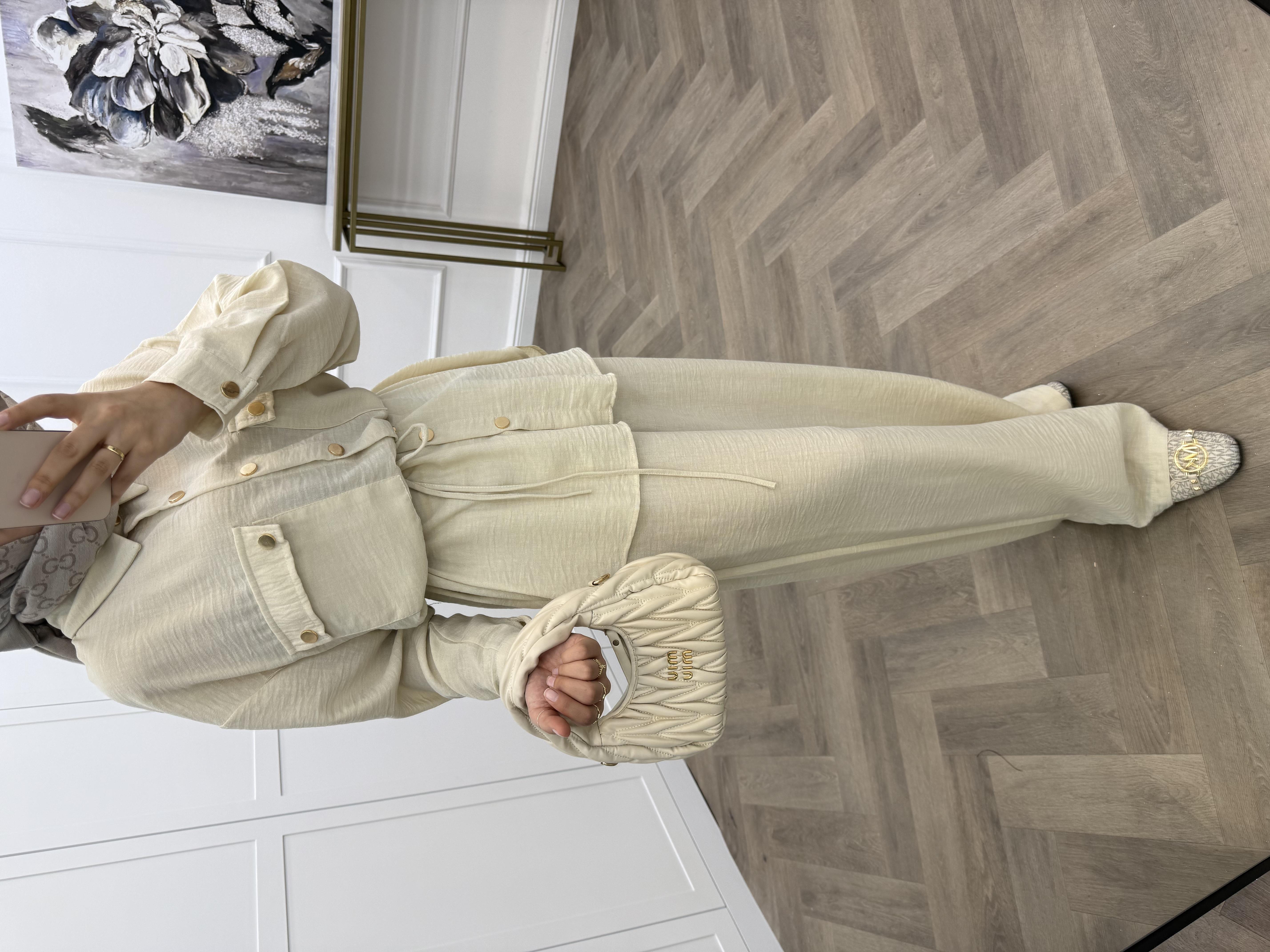 CHANEL PANTOLONLU TAKIM BEJ