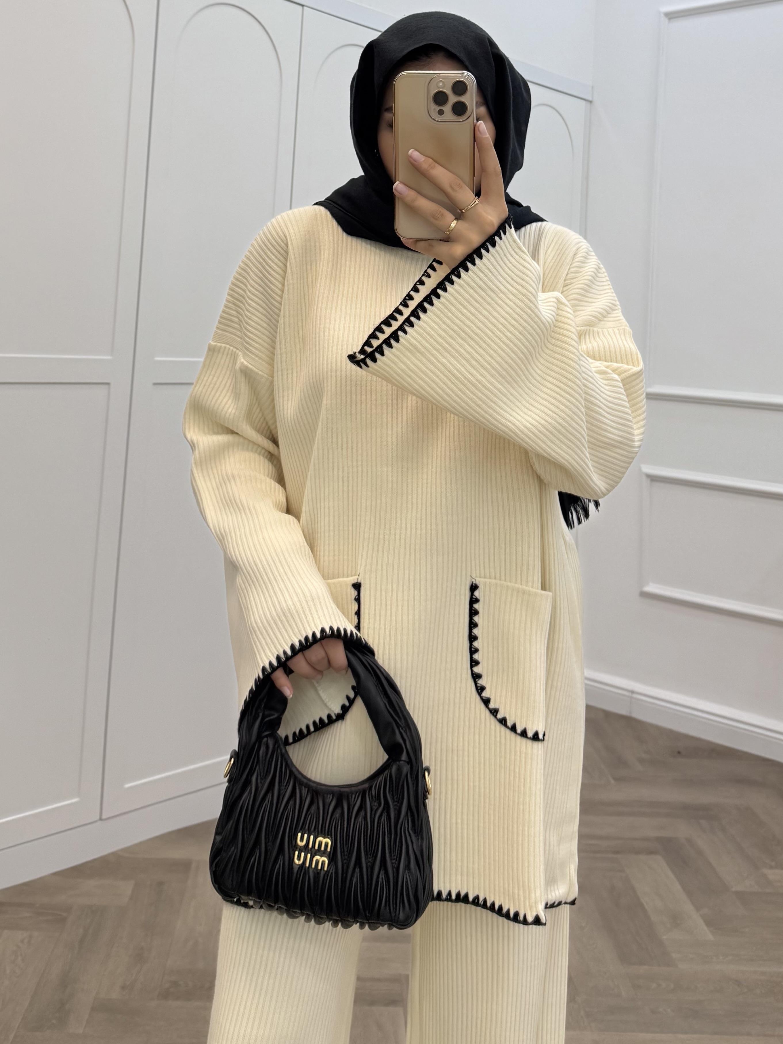 ÇOBAN DİKİŞLİ TRİKO TAKIM BEJ