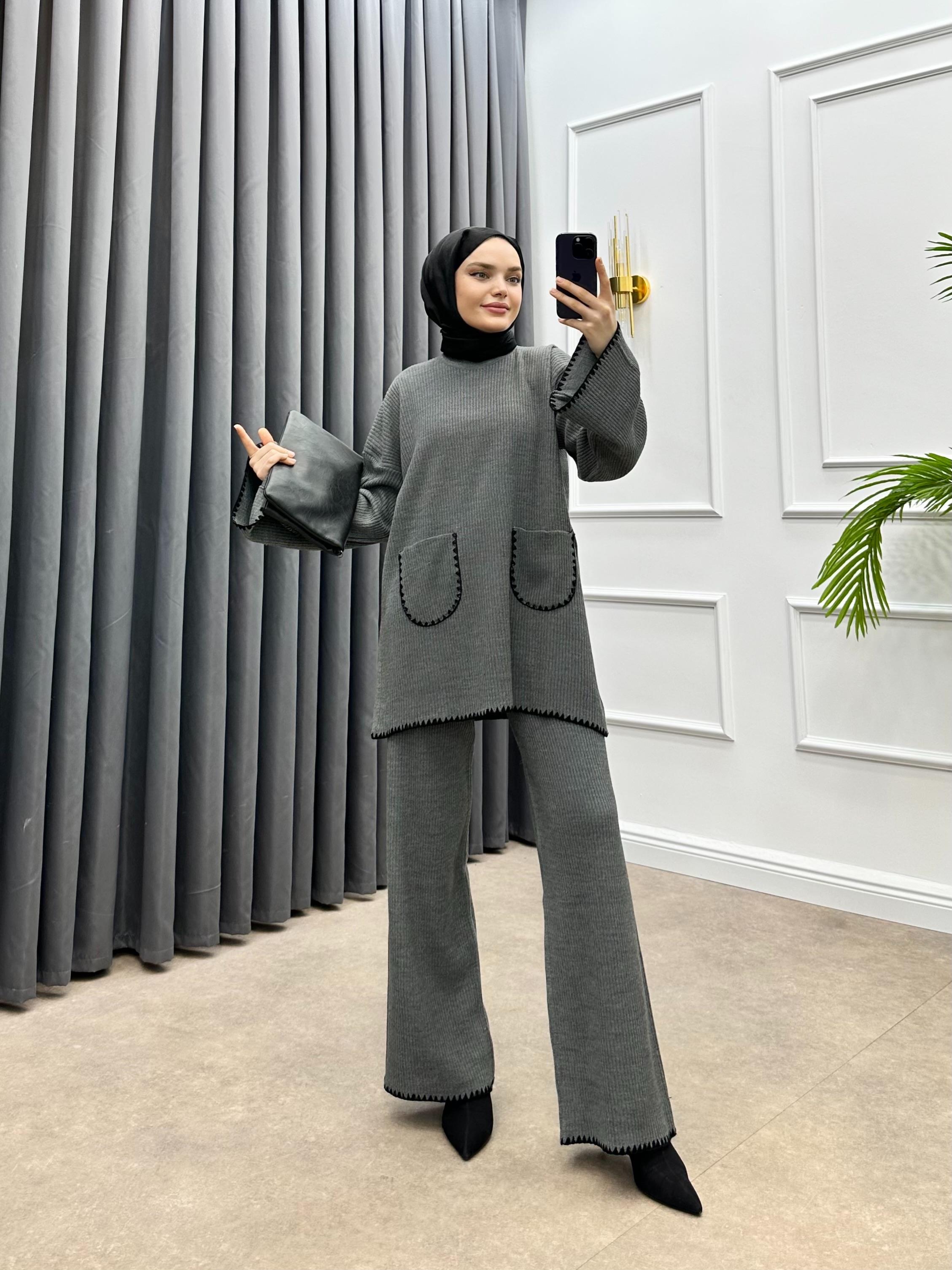 ÇOBAN DİKİŞLİ TRİKO TAKIM FÜME