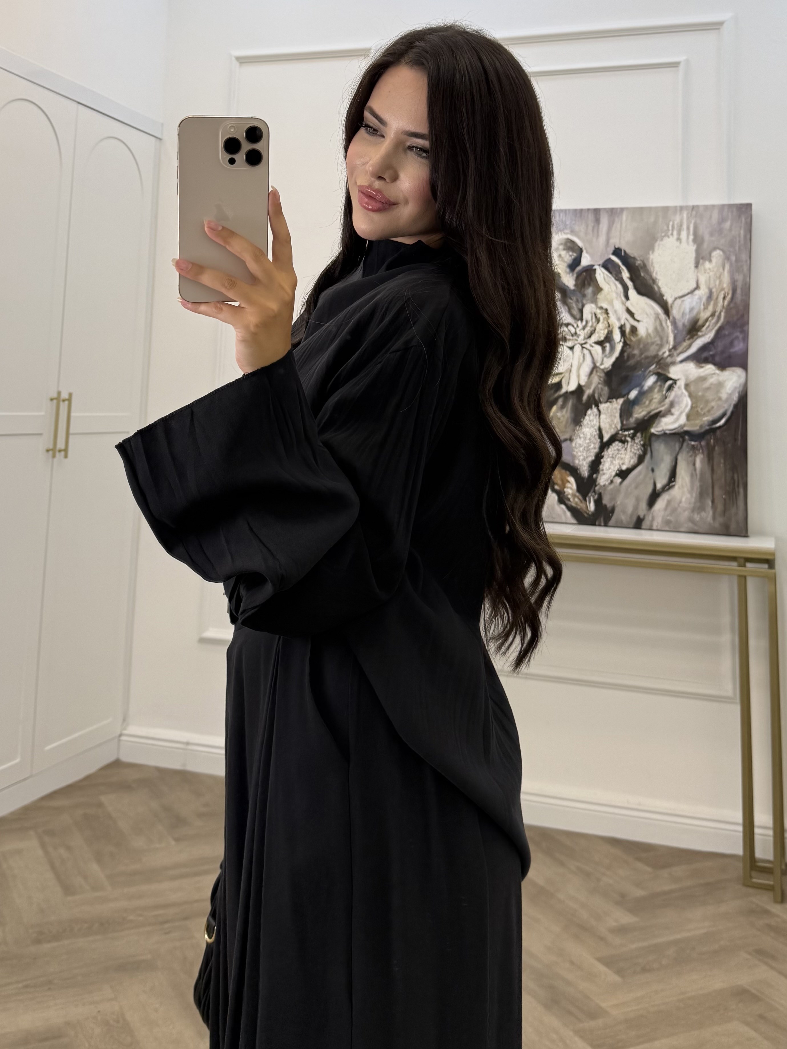 CRUSH TENSEL BLUZ SİYAH