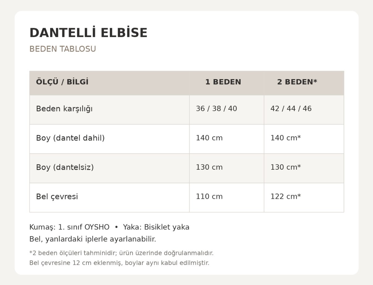 DANTEL DETAY OYSHO ELBİSE HAKİ