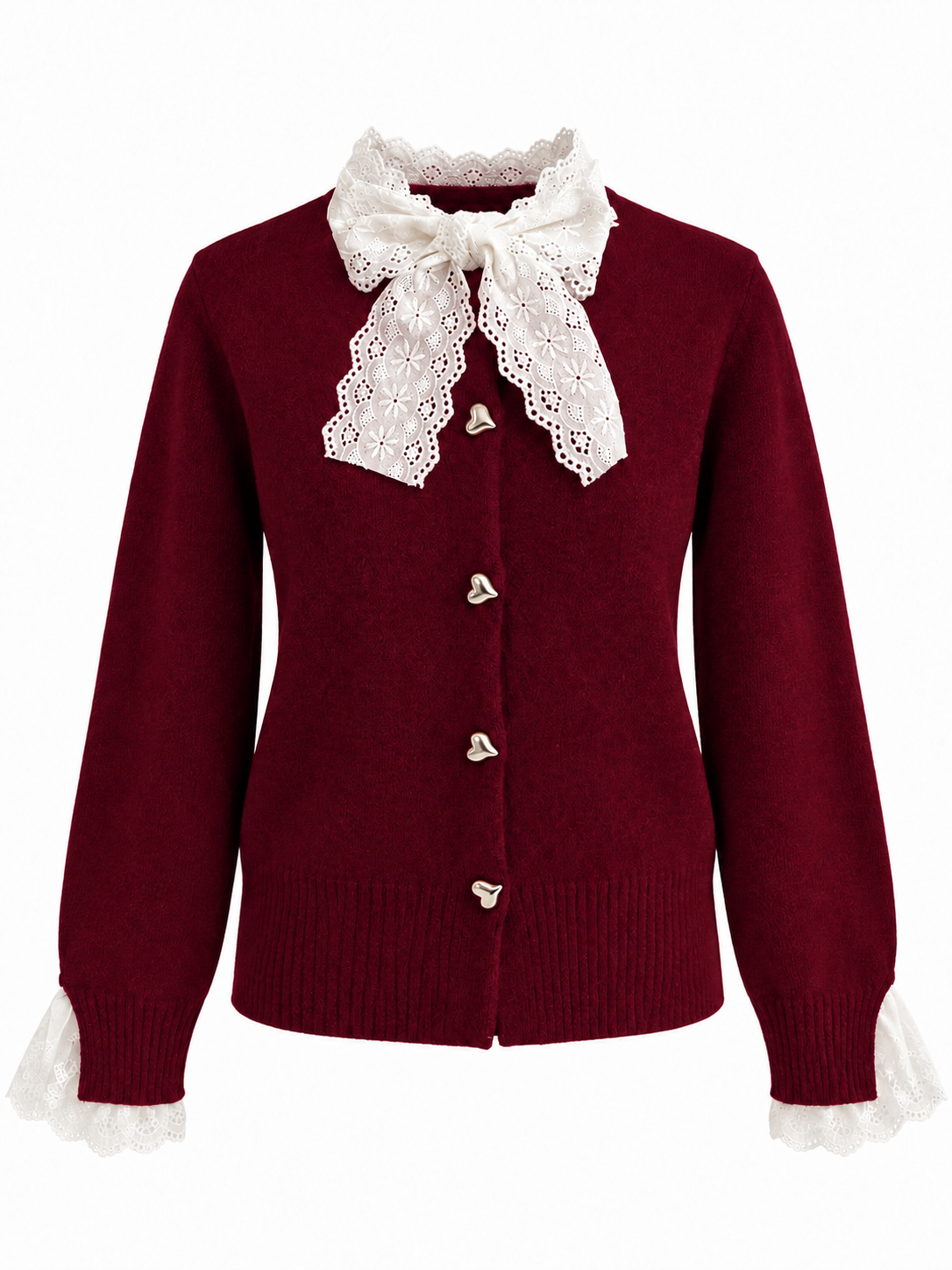 DANTEL FİYONK DETAY HIRKA BORDO