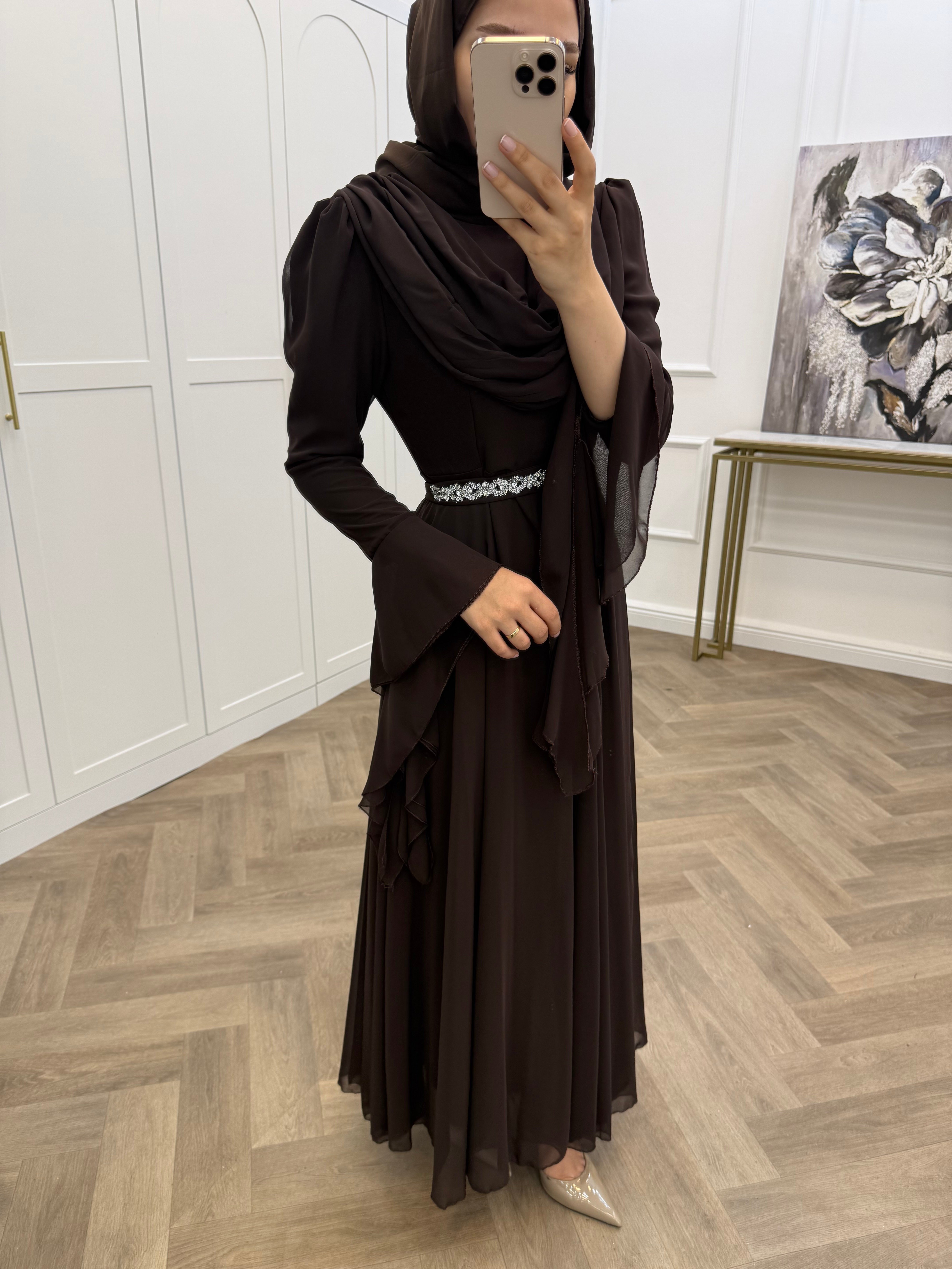 DEGAJE YAKA SARAY ABİYE KAHVE