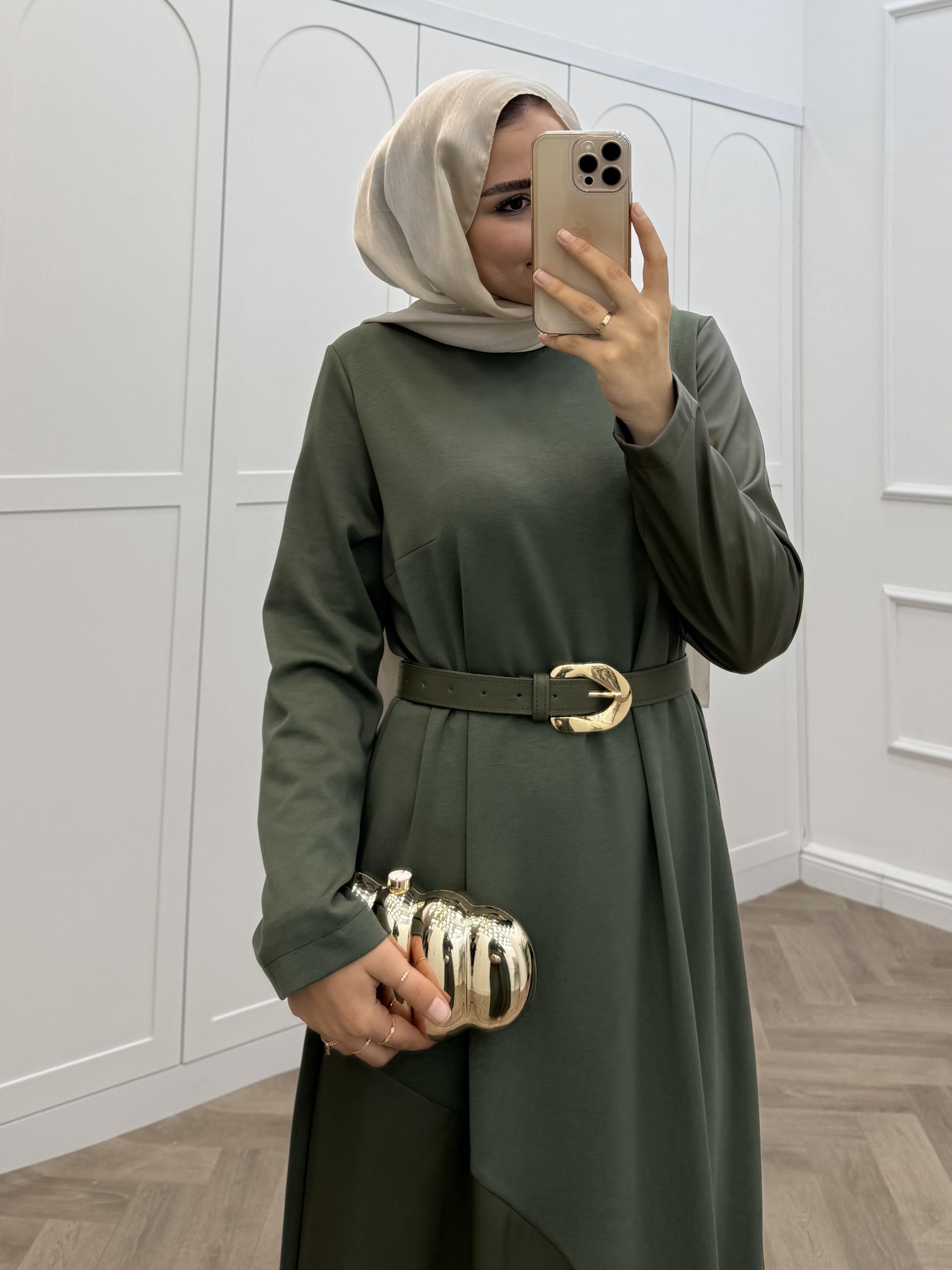 DERİ KOLLU OYSHO ELBİSE HAKİ