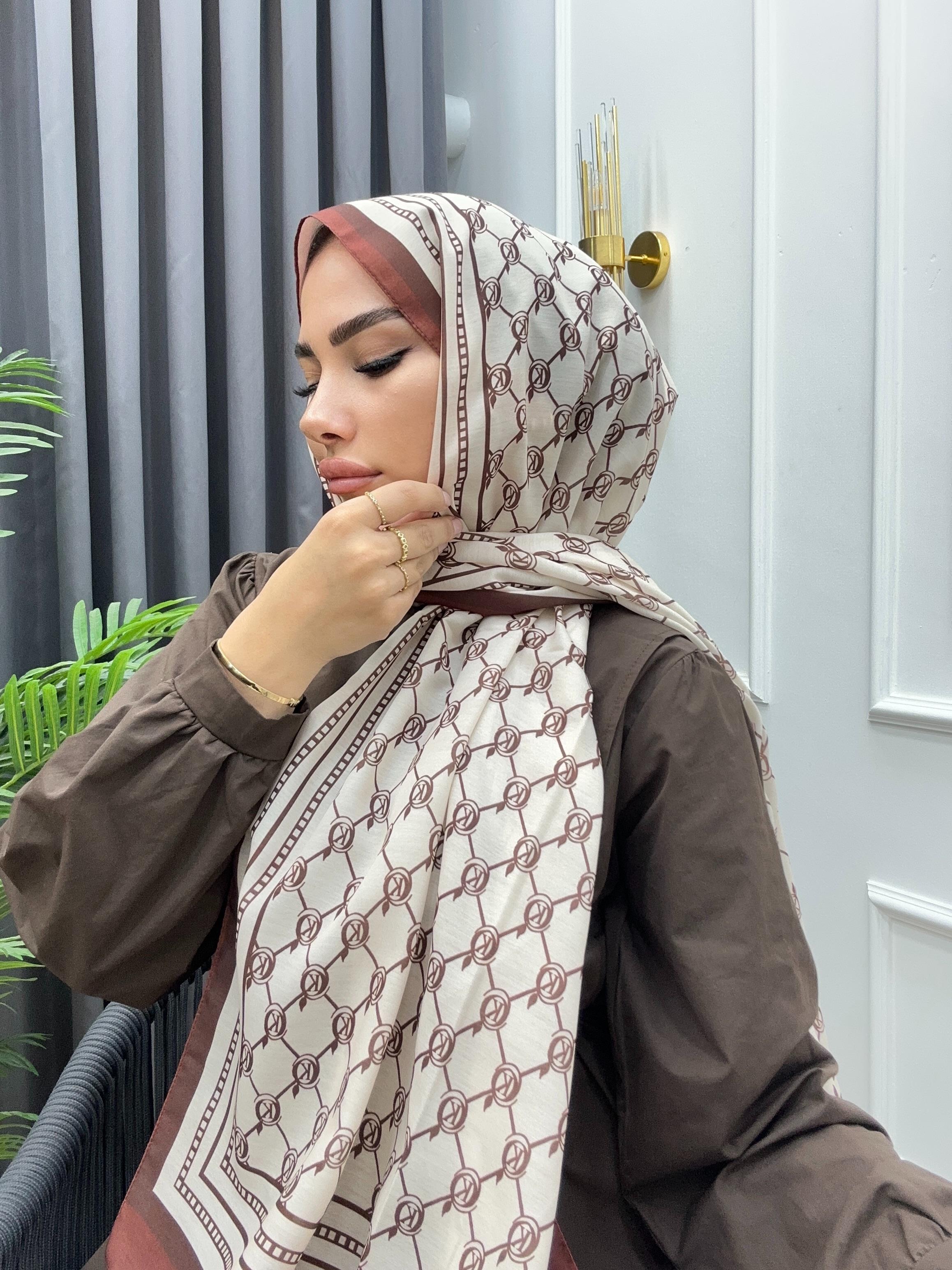 DİJİTAL BASKI ŞAL KAHVE