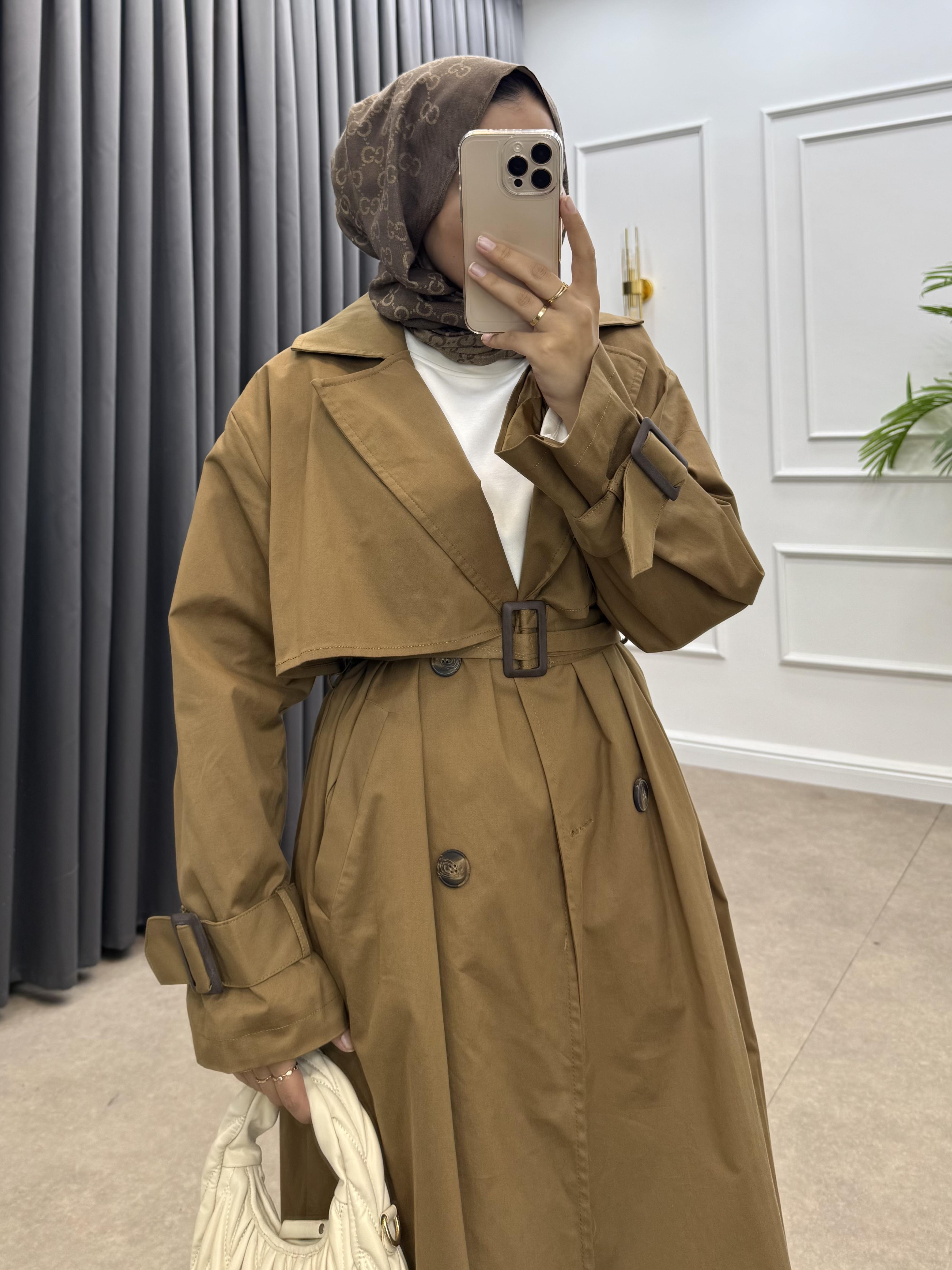 DÖRT DÜĞMELİ STANDART TRENÇKOT CAMEL