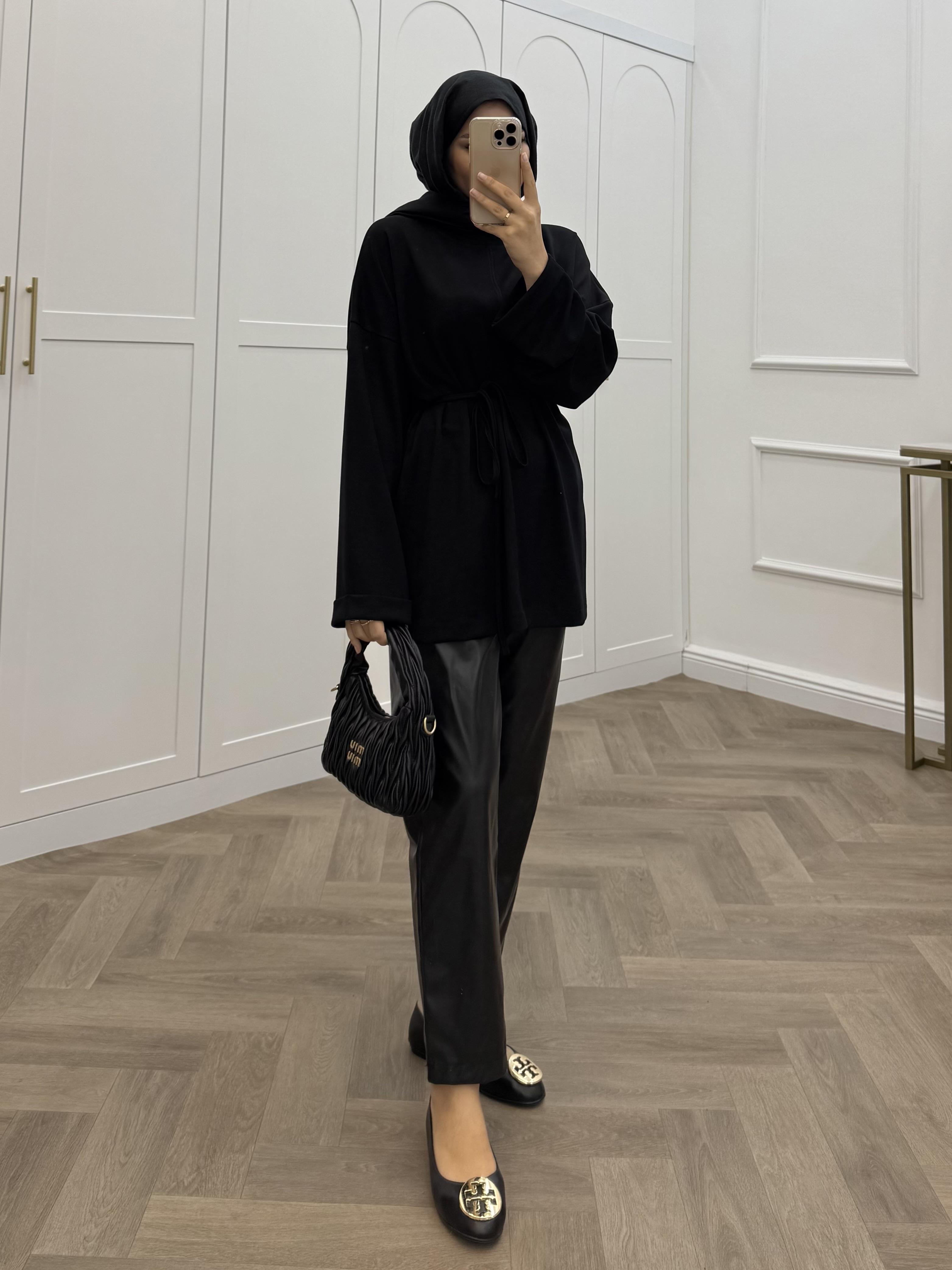 DUBLE KOL TUNİK SİYAH