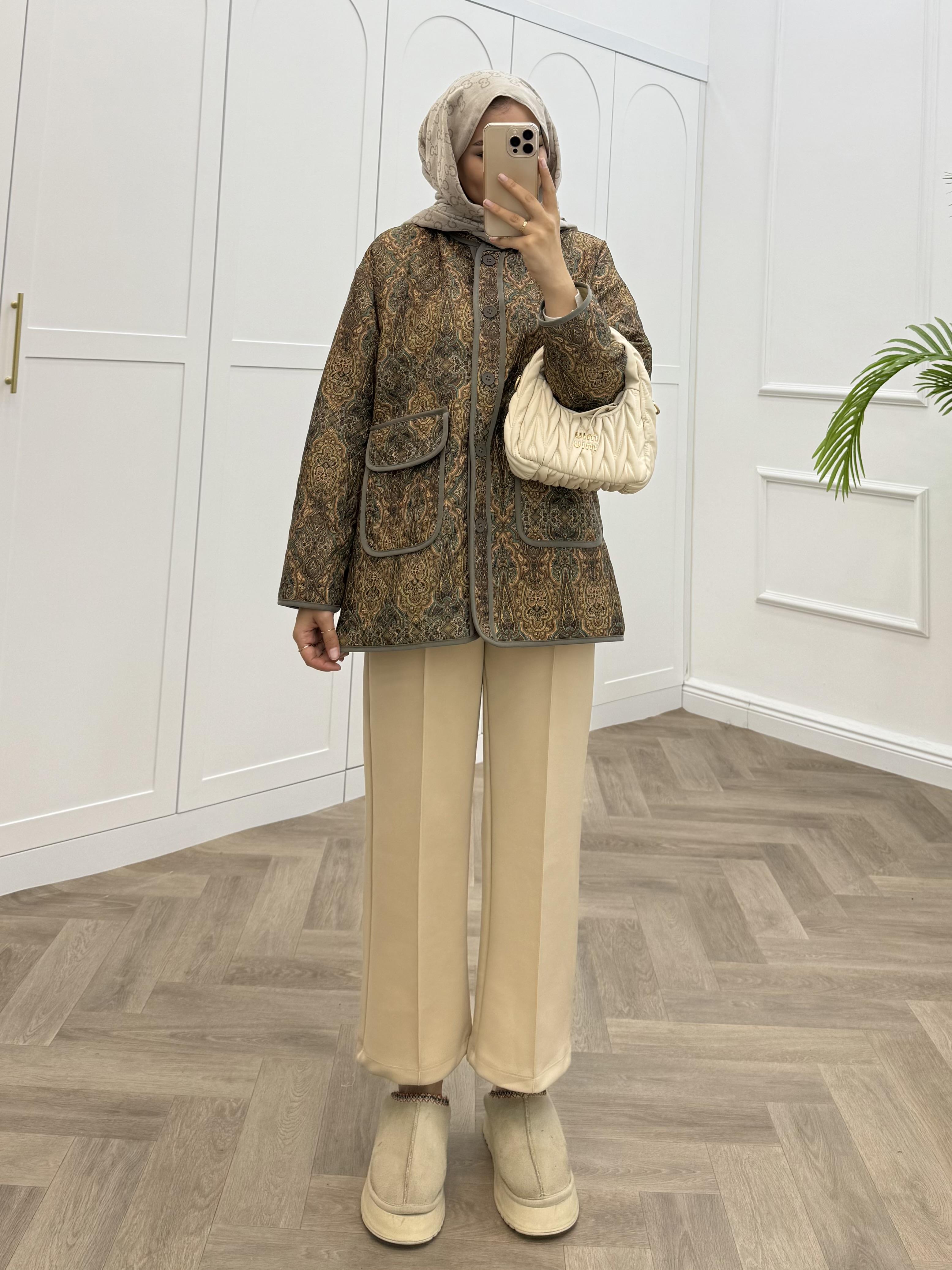 ETNİK DESEN CEKET HAKİ