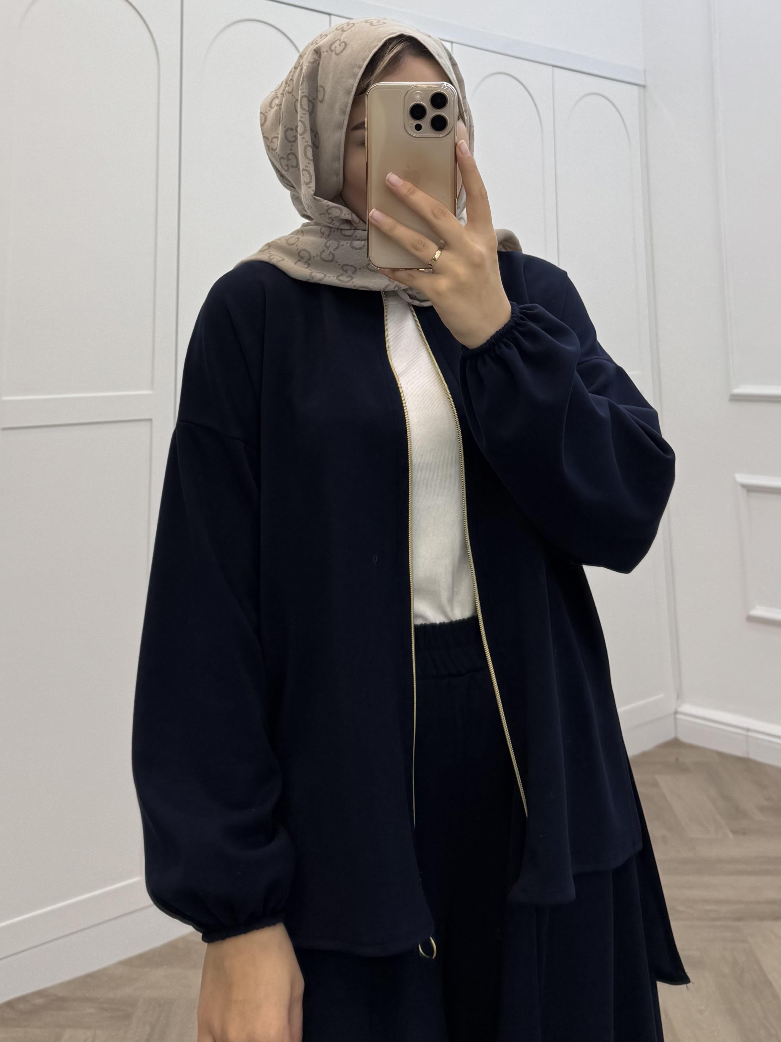 FERMUARLI GENİŞ PAÇA OYSHO TAKIM LACİVERT
