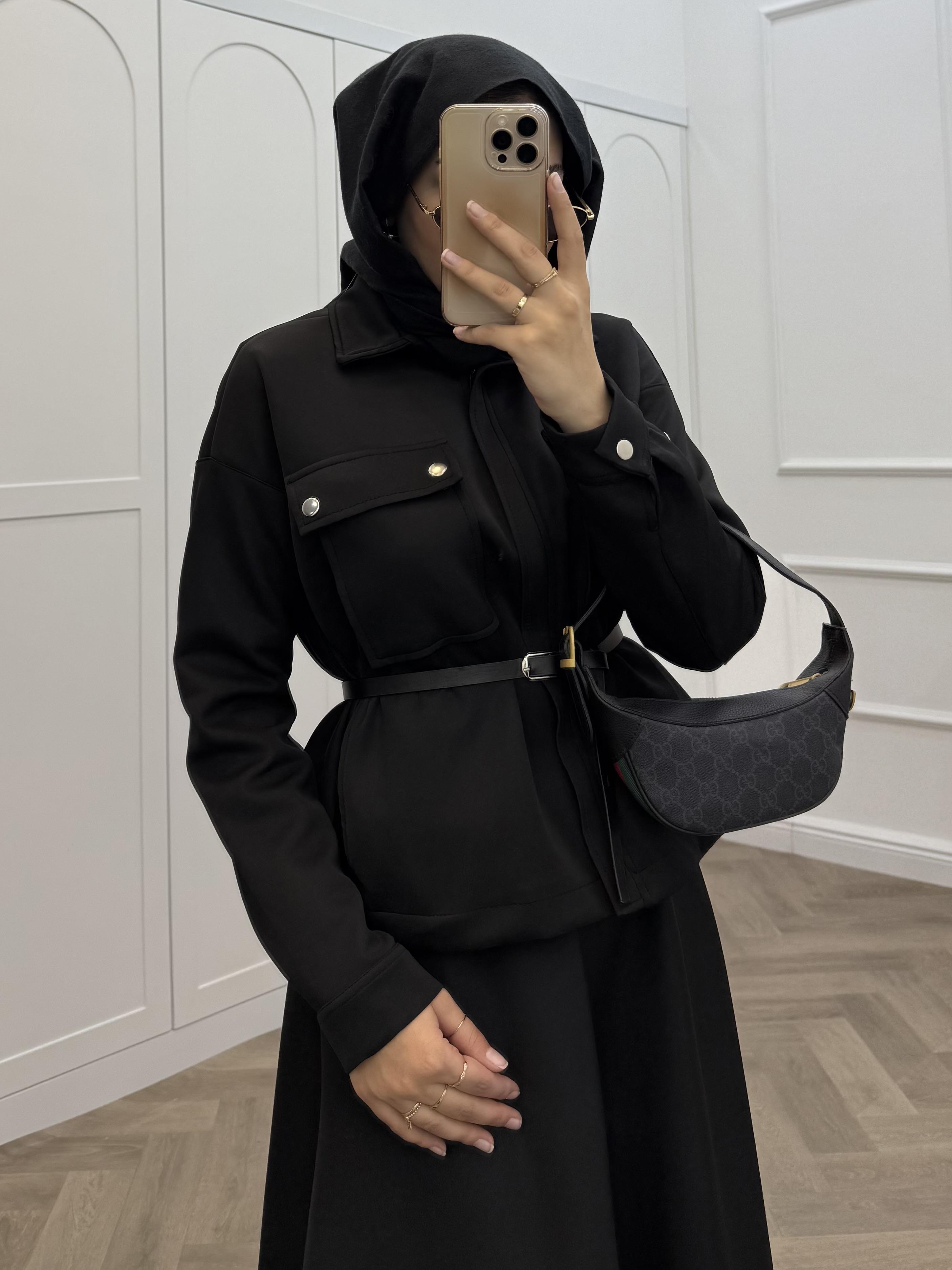 FERMUARLI SCUBA CEKET SİYAH