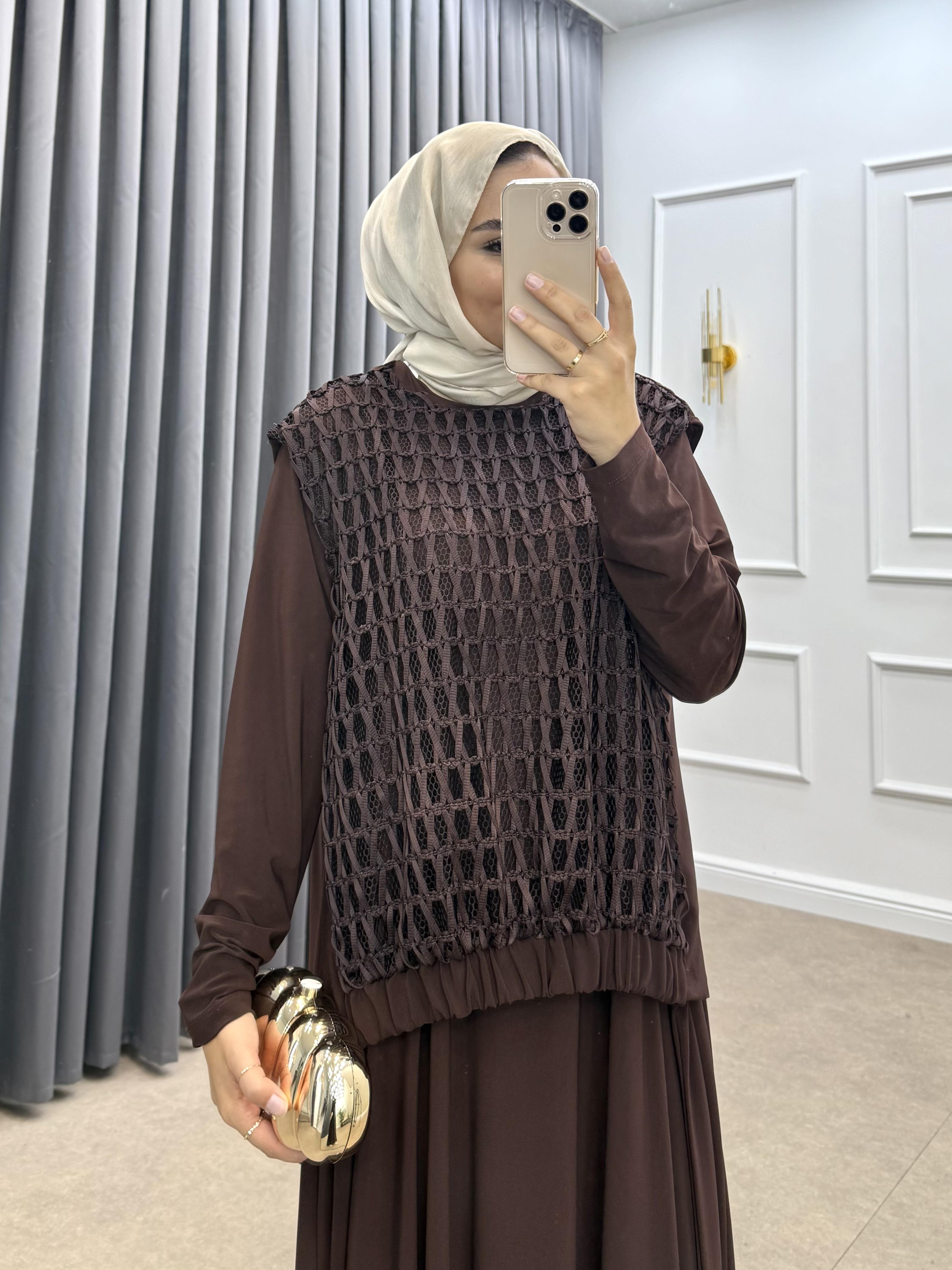 FİLE DETAYLI TAKIM ELBİSE KAHVE