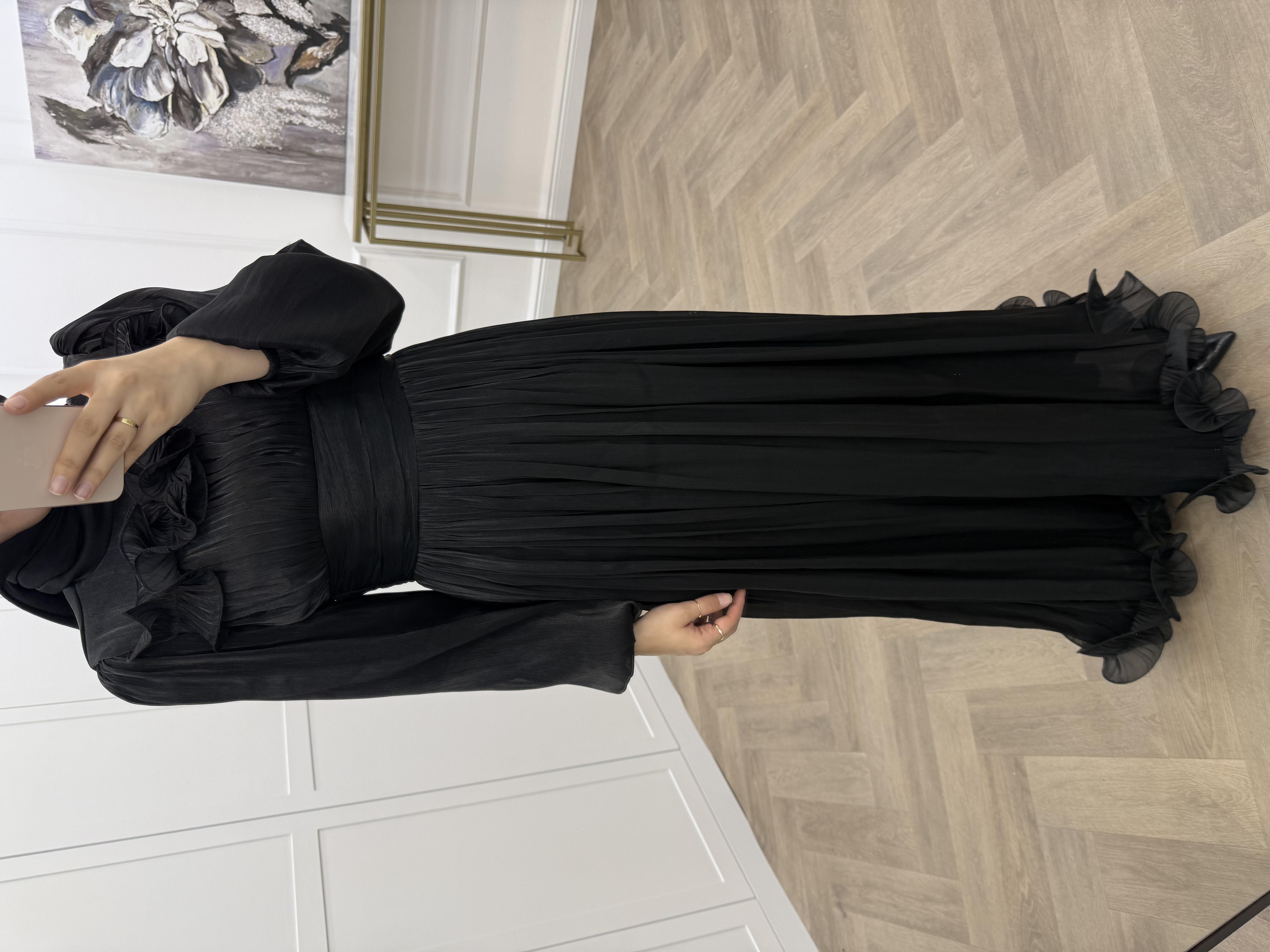 FIRFIRLI JANJAN ABİYE SİYAH