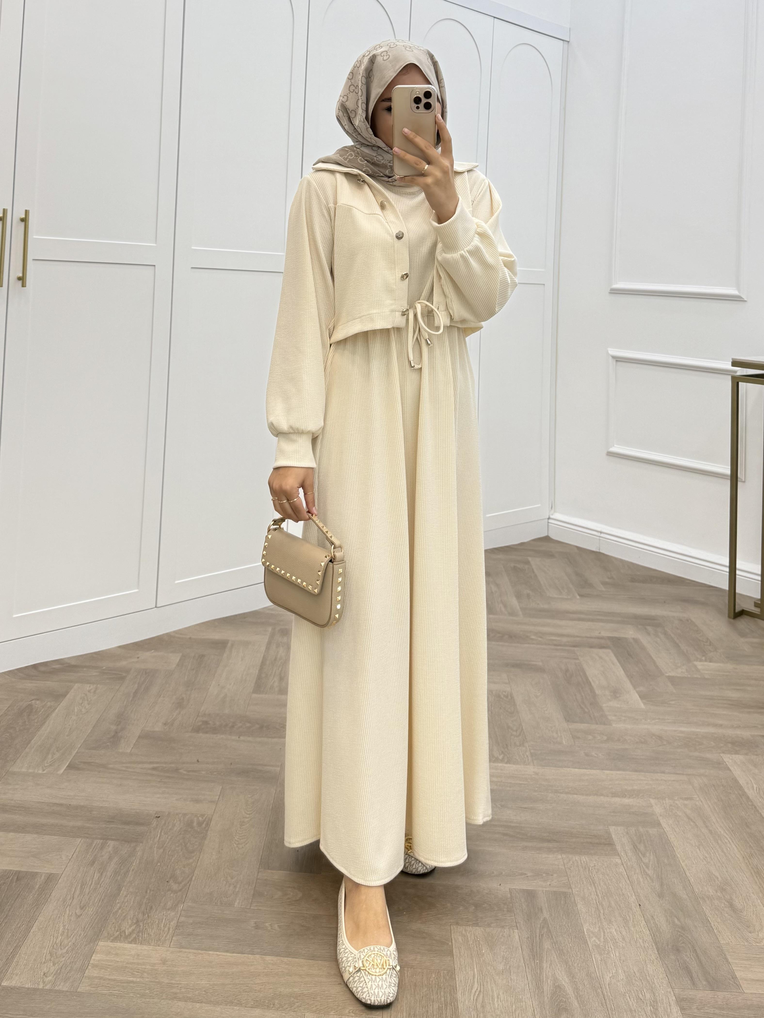 FİTİLLİ CEKETLİ TAKIM ELBİSE KREM