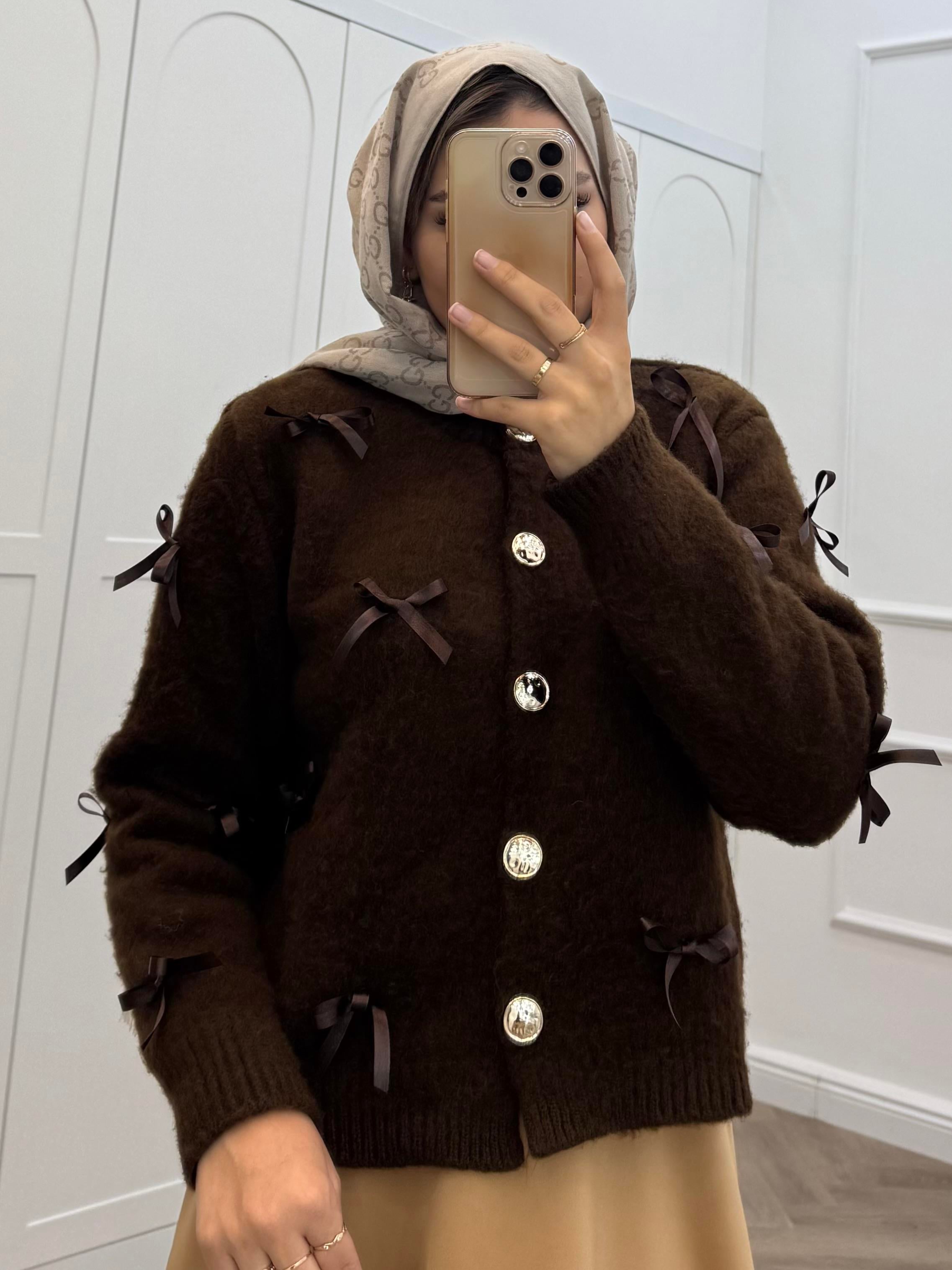 FİYONKLU YUMAŞ HIRKA  KAHVE