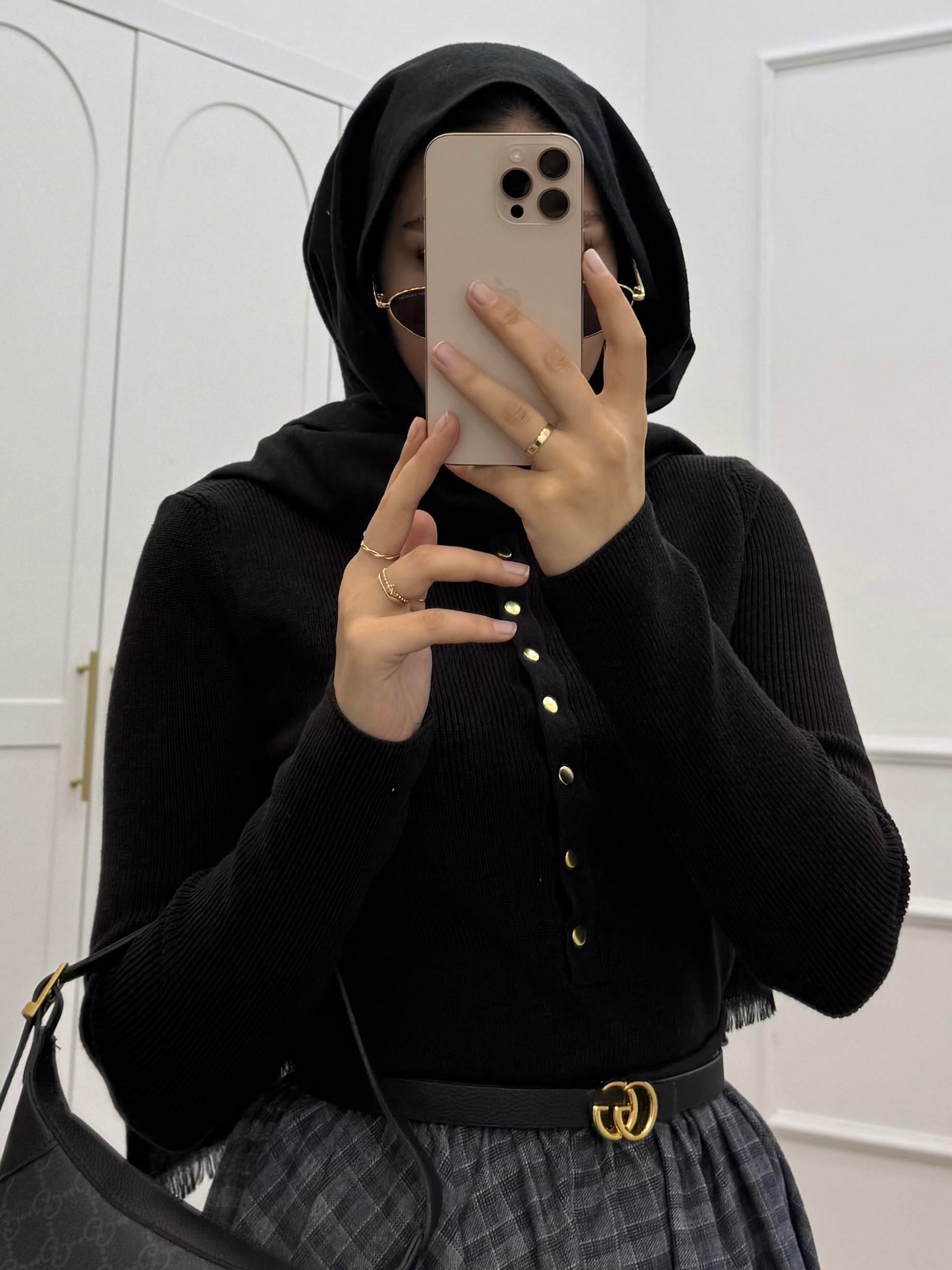 GOLD ÇIT ÇITLI TRİKO BLUZ ACI KAHVE